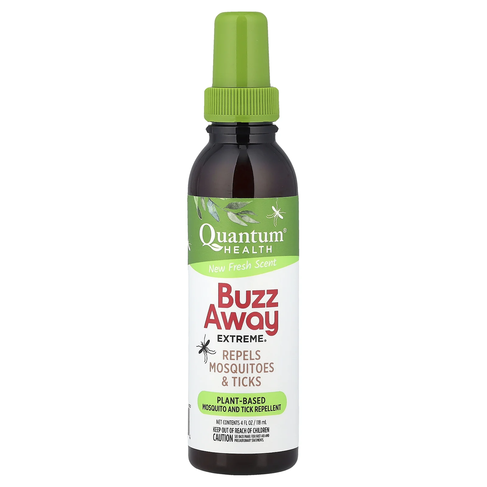 Quantum Health, Buzz Away Extreme®, средство от комаров и клещей, свежесть, 118 мл (4 жидк. унции)