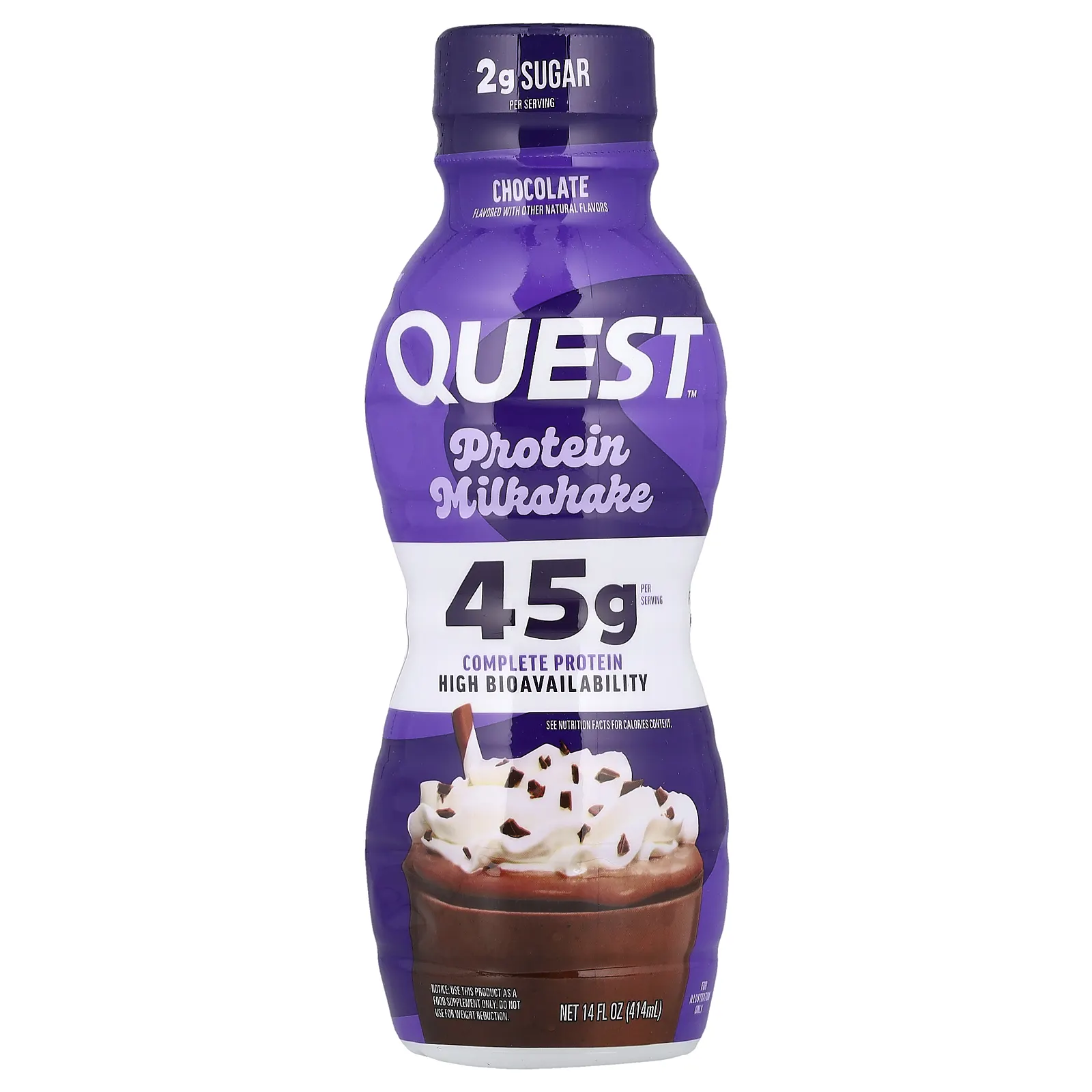 Quest Nutrition, Протеиновый молочный коктейль, шоколад, 4 флакона по 414 мл (14 жидк. Унций)