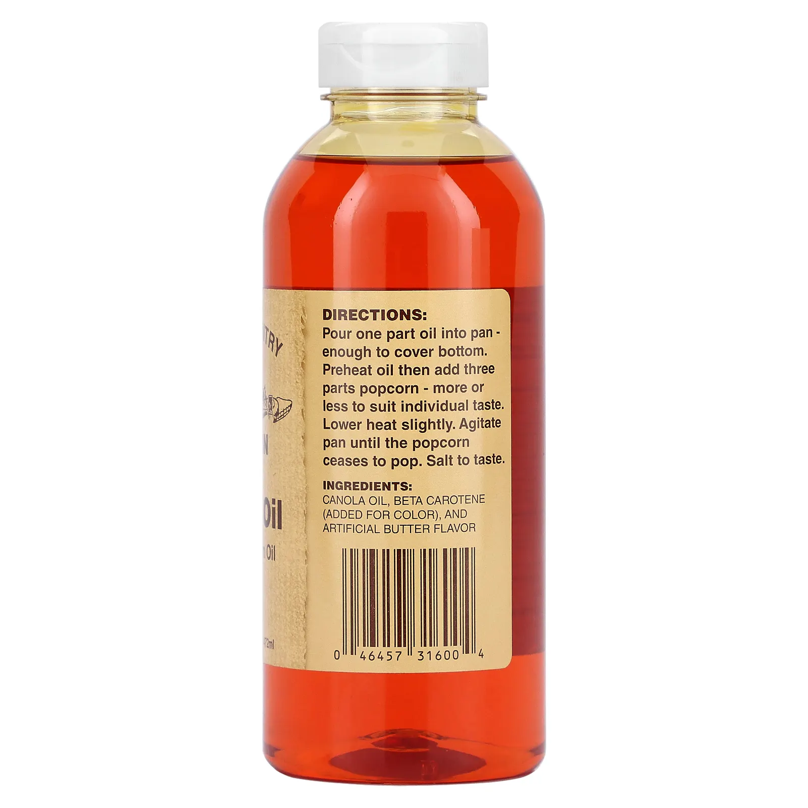 Amish Country Popcorn, Buttery Popcorn Oil, масло канолы, 472 мл (16 жидк. Унций)