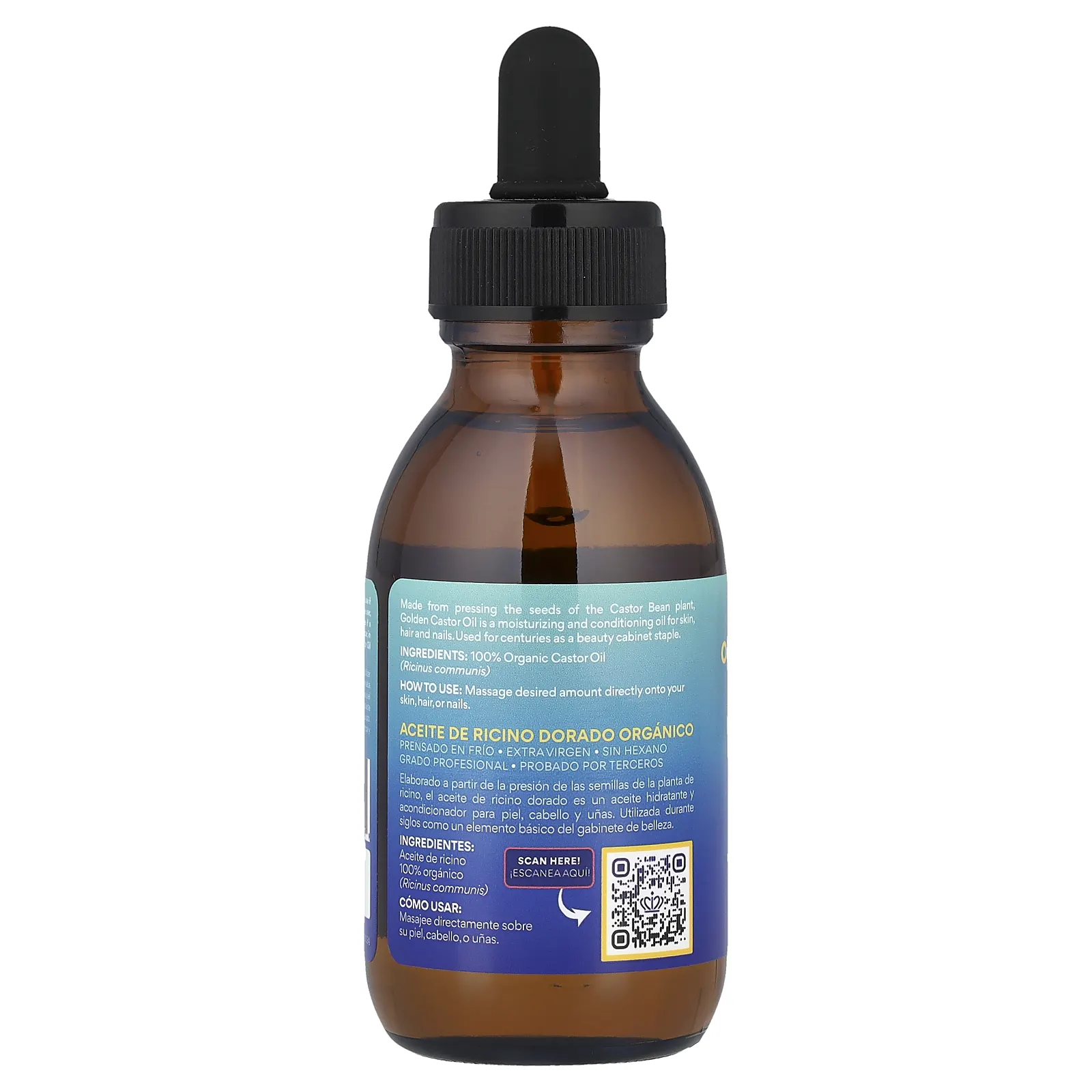 Queen of the Thrones, органическое золотистое касторовое масло холодного отжима, 100 мл (3,38 жидк. унции)