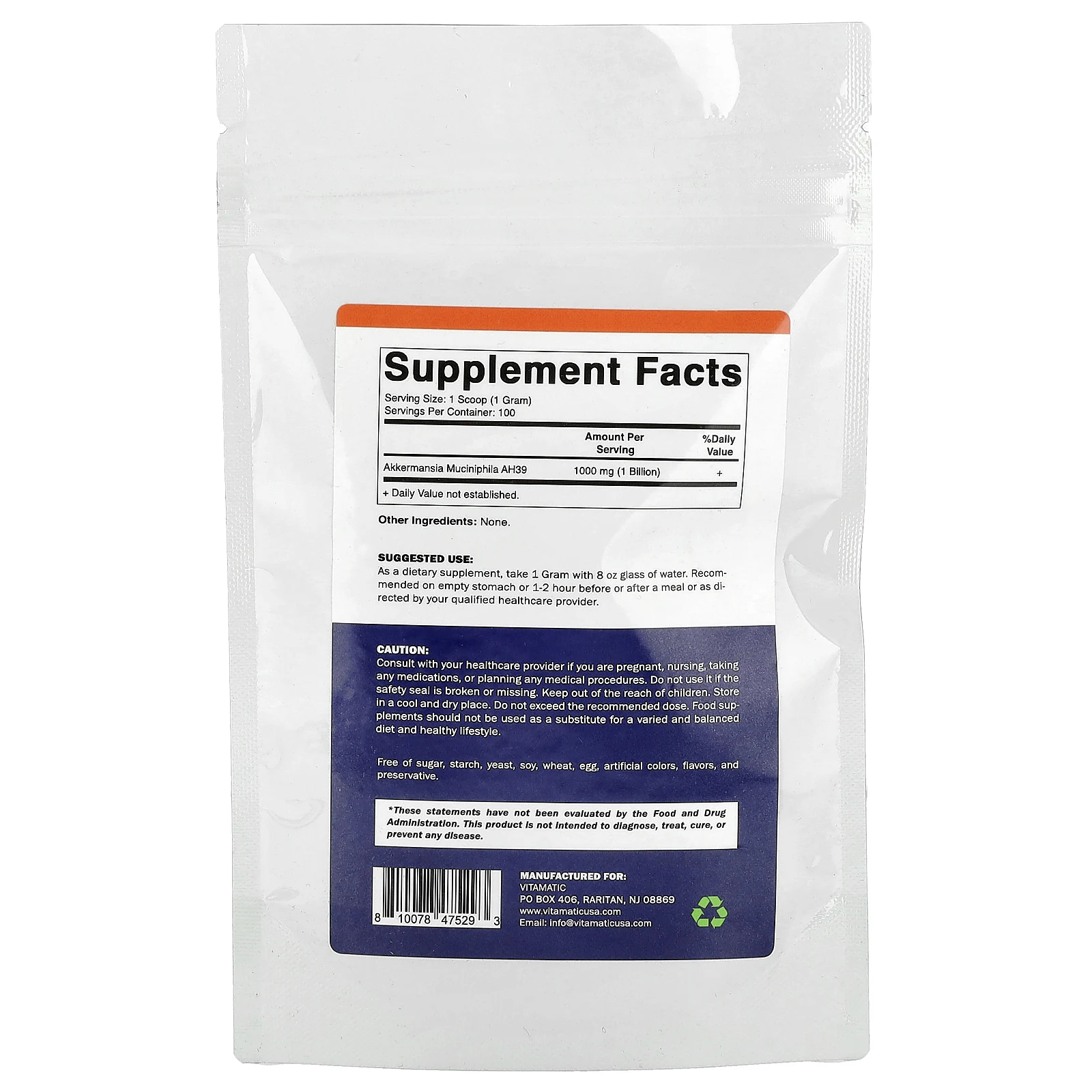 Vitamatic, Akkermansia Muciniphila, 100 г (3,5 унции)