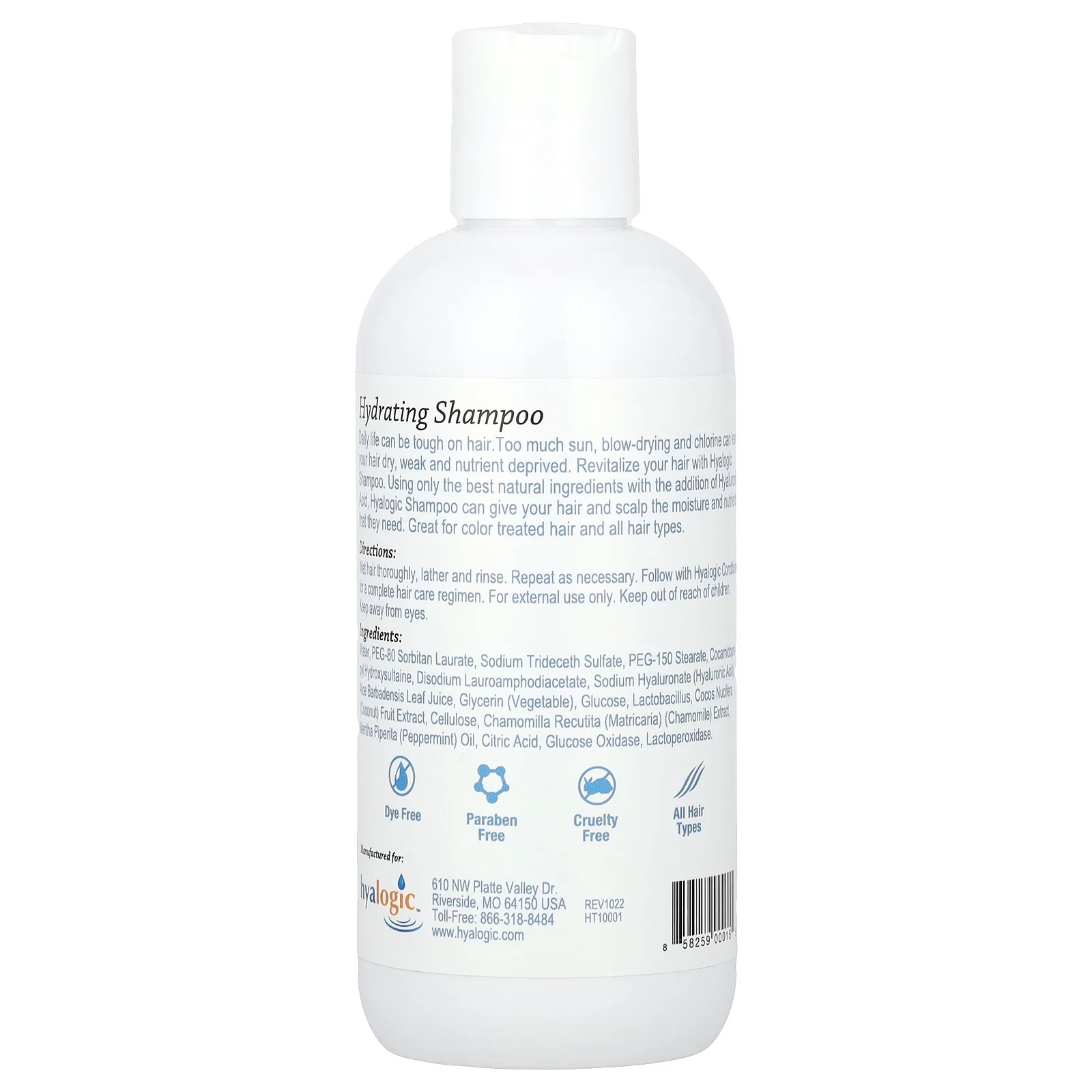 Hyalogic, шампунь с гиалуроновой кислотой, 295,7 мл (10 жидк. унций)