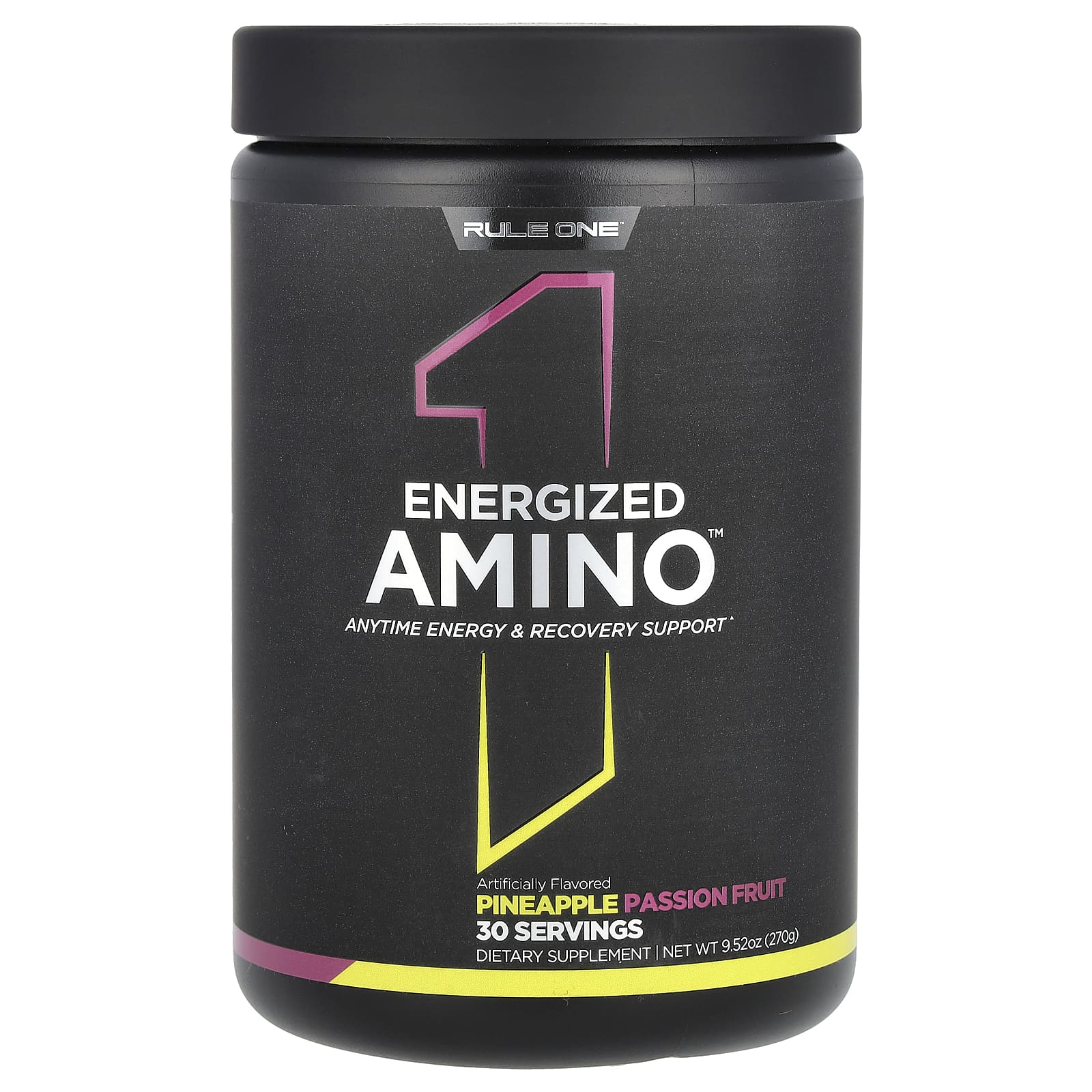 Rule One Proteins, Energized Amino, аминокислоты, ананас и маракуйя, 270 г (9,52 унции)