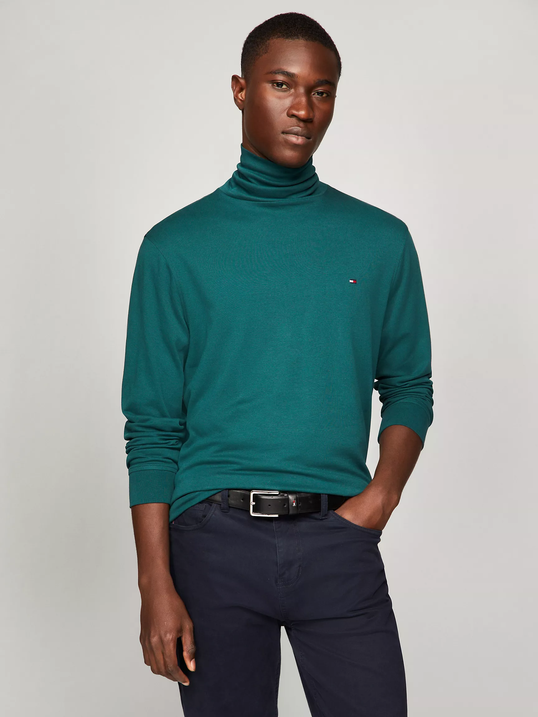 Мужская водолазка Tommy Hilfiger, Водолазка с длинным рукавом из интерлока