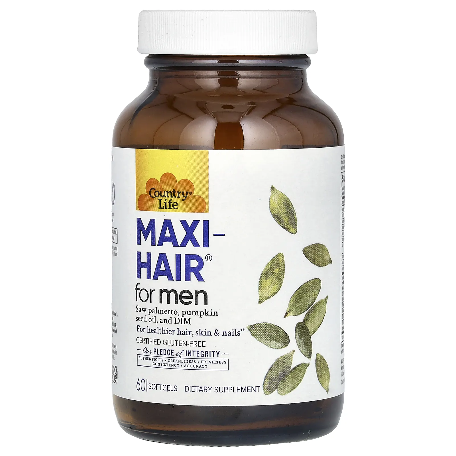 Country Life, Maxi-Hair для мужчин, 60 мягких желатиновых капсул