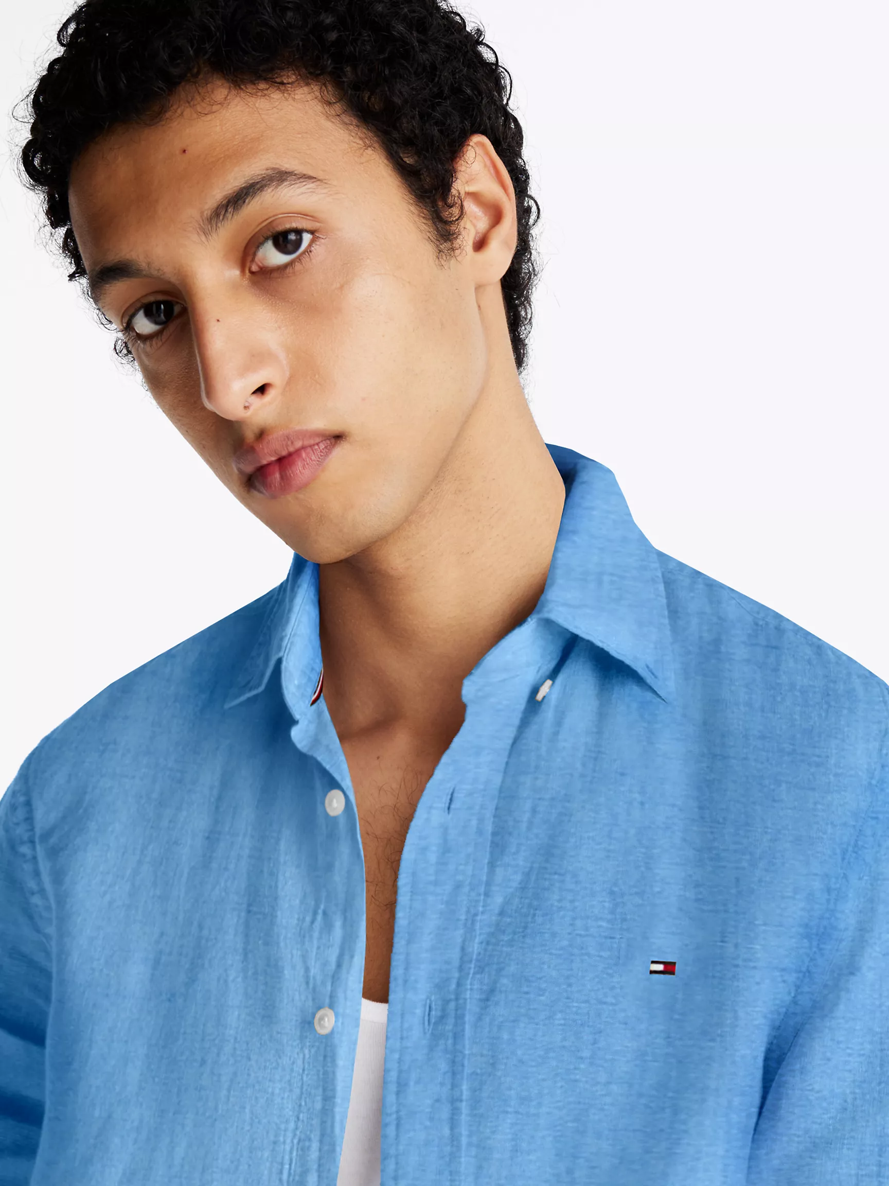 Мужская рубашка Tommy Hilfiger, Стандартная рубашка из окрашенного льна