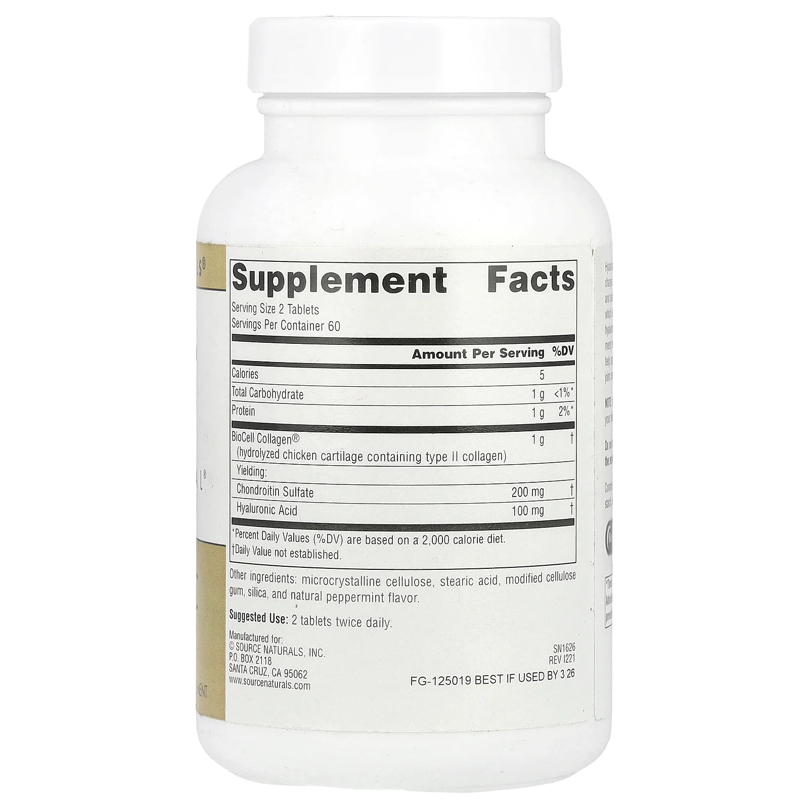 Source Naturals, Вечная молодость кожи, Гиалуроновя кислота, 50 мг, 120 таблеток