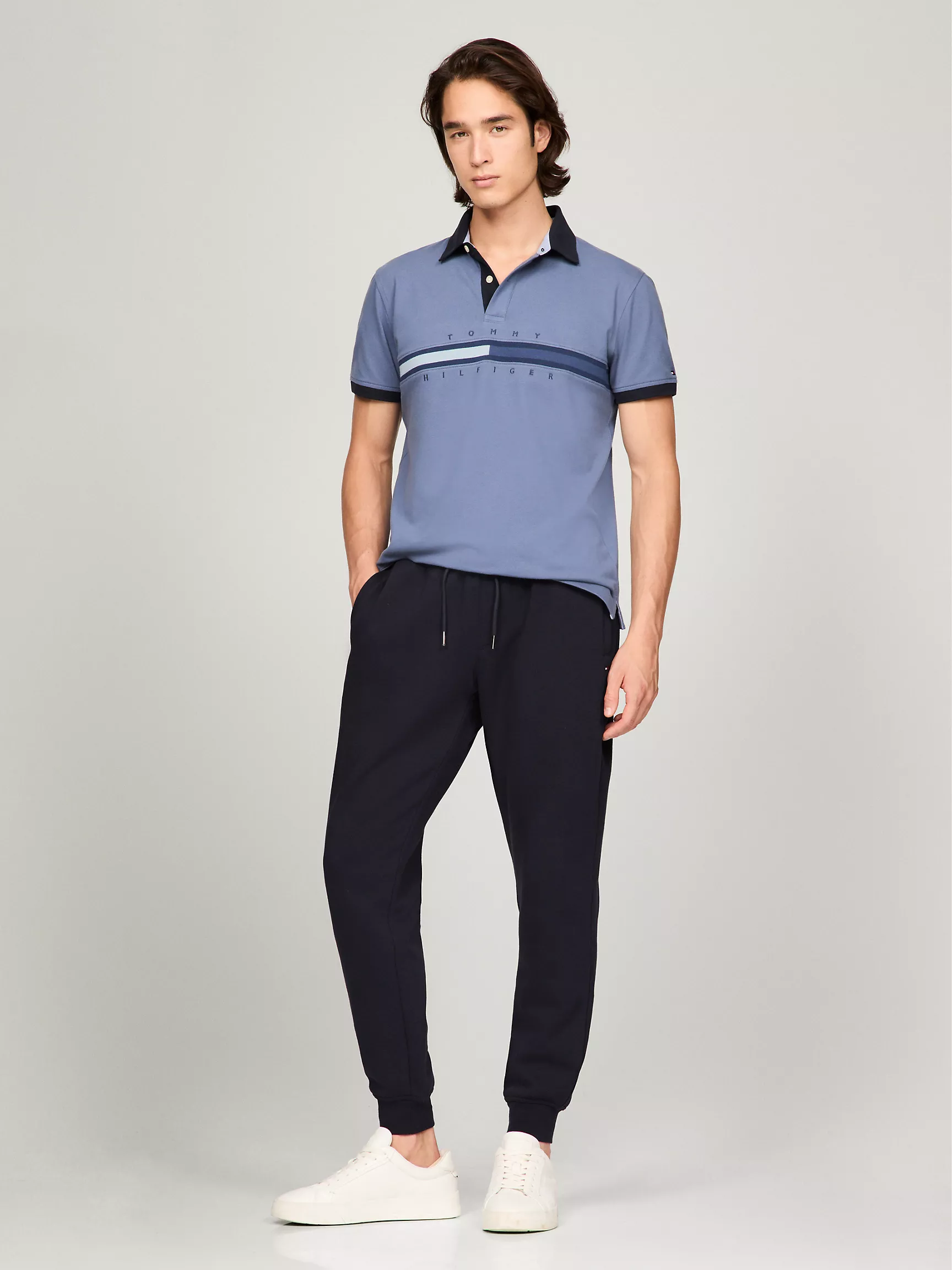 Мужское поло Tommy Hilfiger, Полосатое поло стандартного кроя в тон Tommy