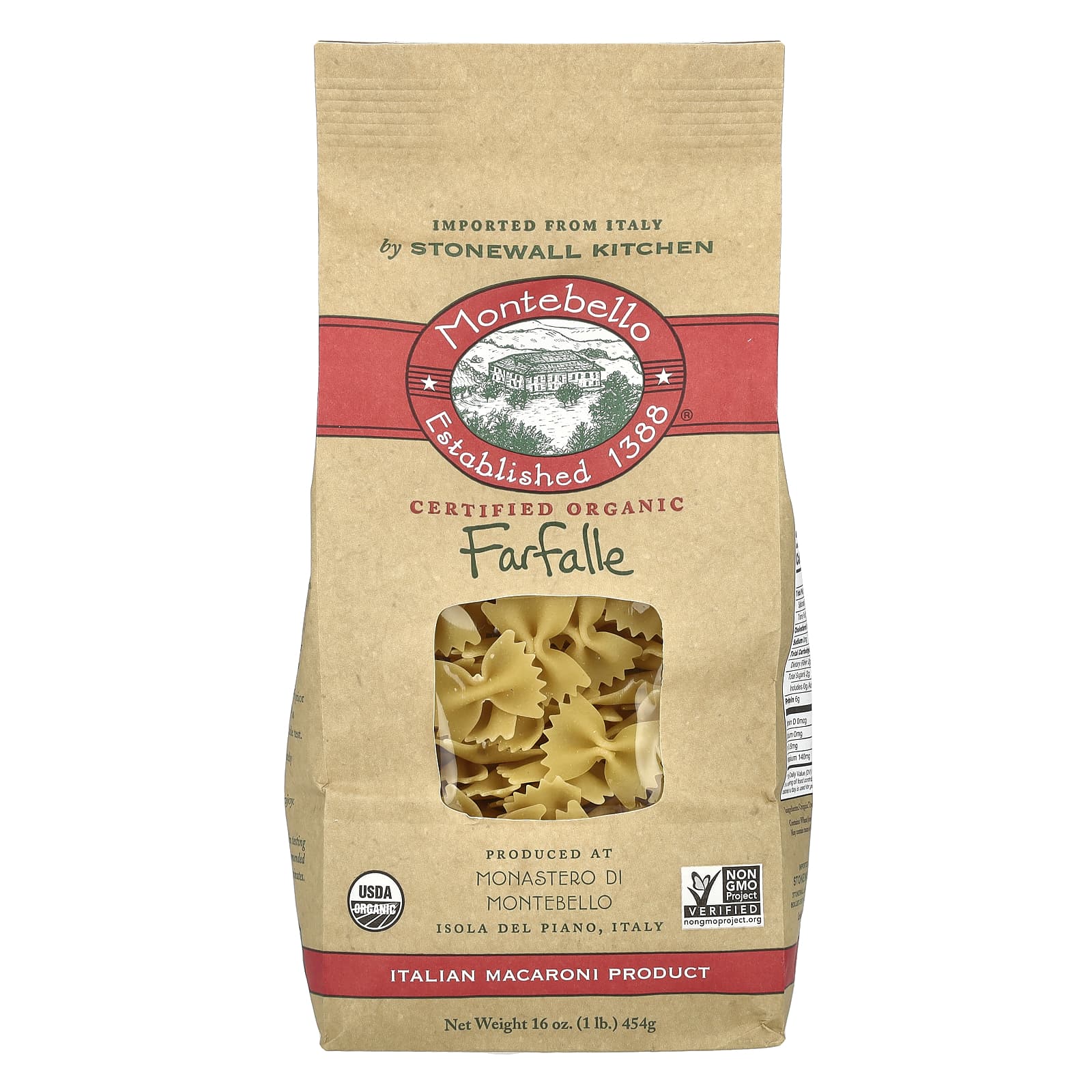 Montebello, Органический фарфалле, 454 г (16 унций)
