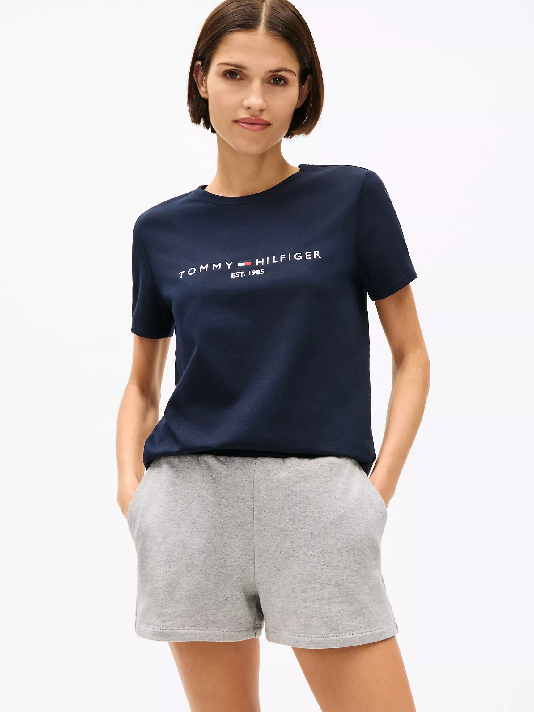 Женская футболка Tommy Hilfiger, Футболка с вышитым логотипом Tommy