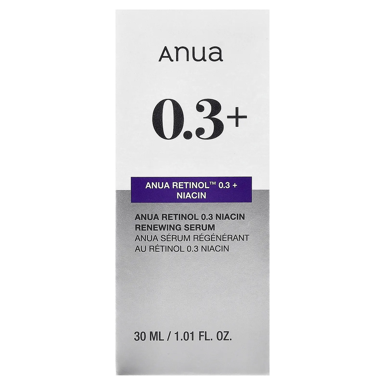 Anua, Retinol ™ 0,3% + обновляющая сыворотка с ниацином, 30 мл (1,01 жидк. Унции)