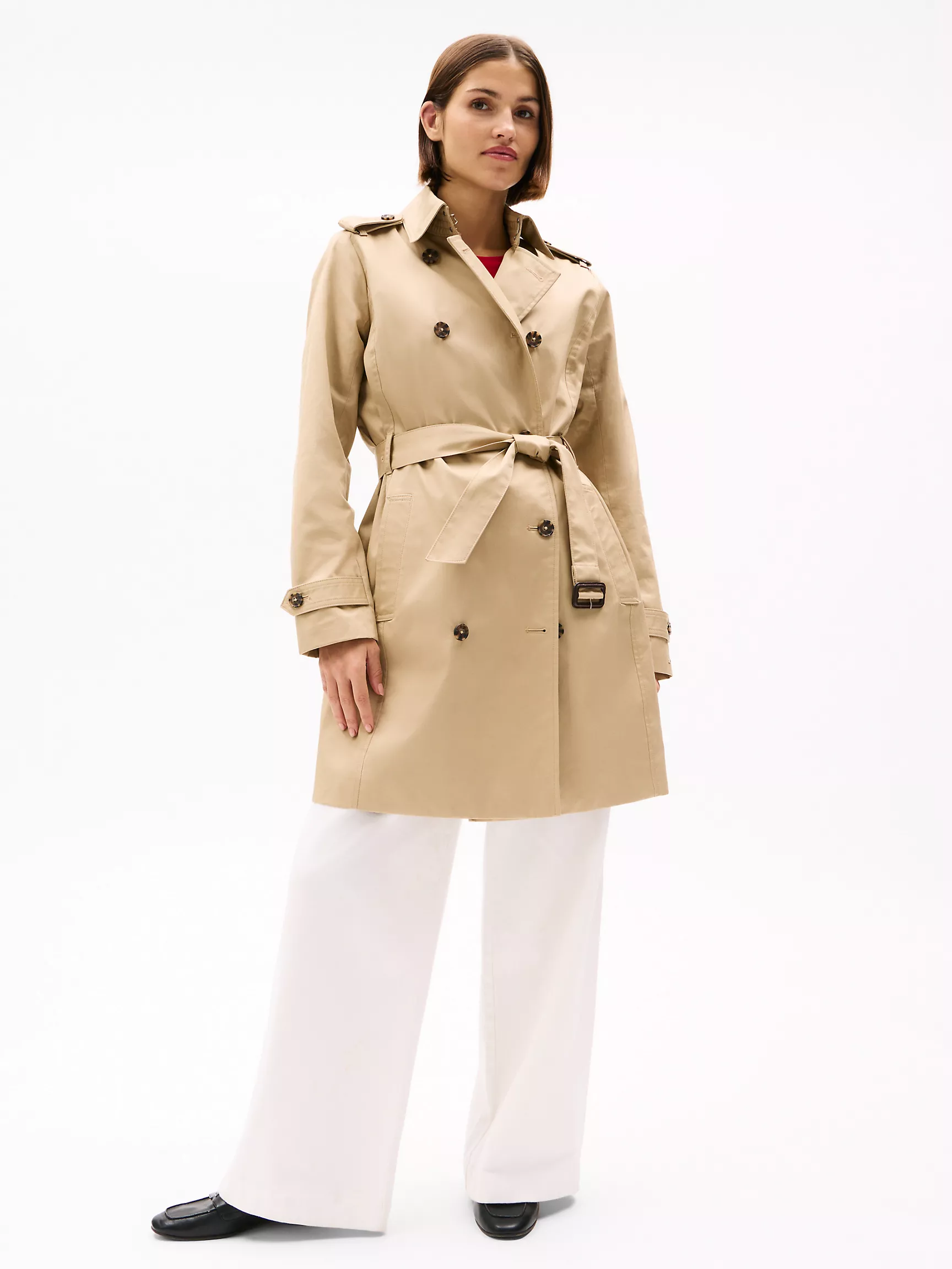 Женское пальто Tommy Hilfiger, Двубортный тренч с поясом