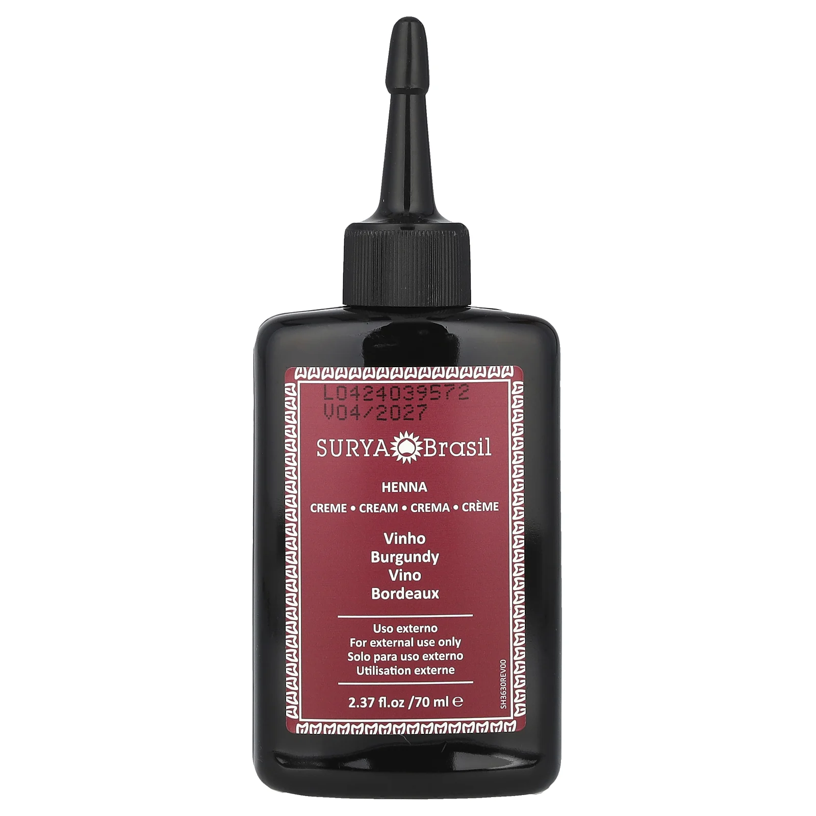 Surya Brasil, Крем с хной, Окрашивание & кондиционирование волос, Бургунди, 2.37унции (70 мл)