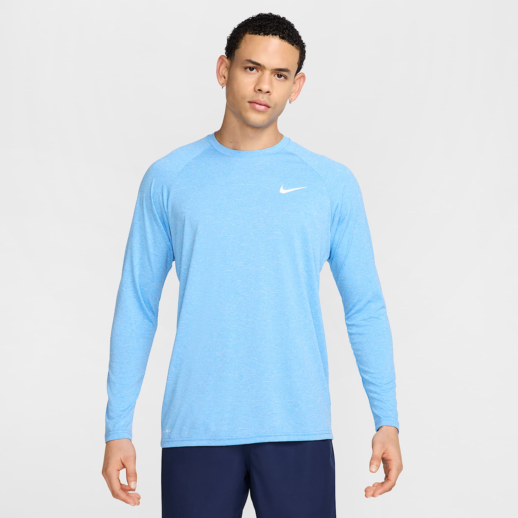 Nike Men's Heathered Long-Sleeve Hydroguard Swim Shirt