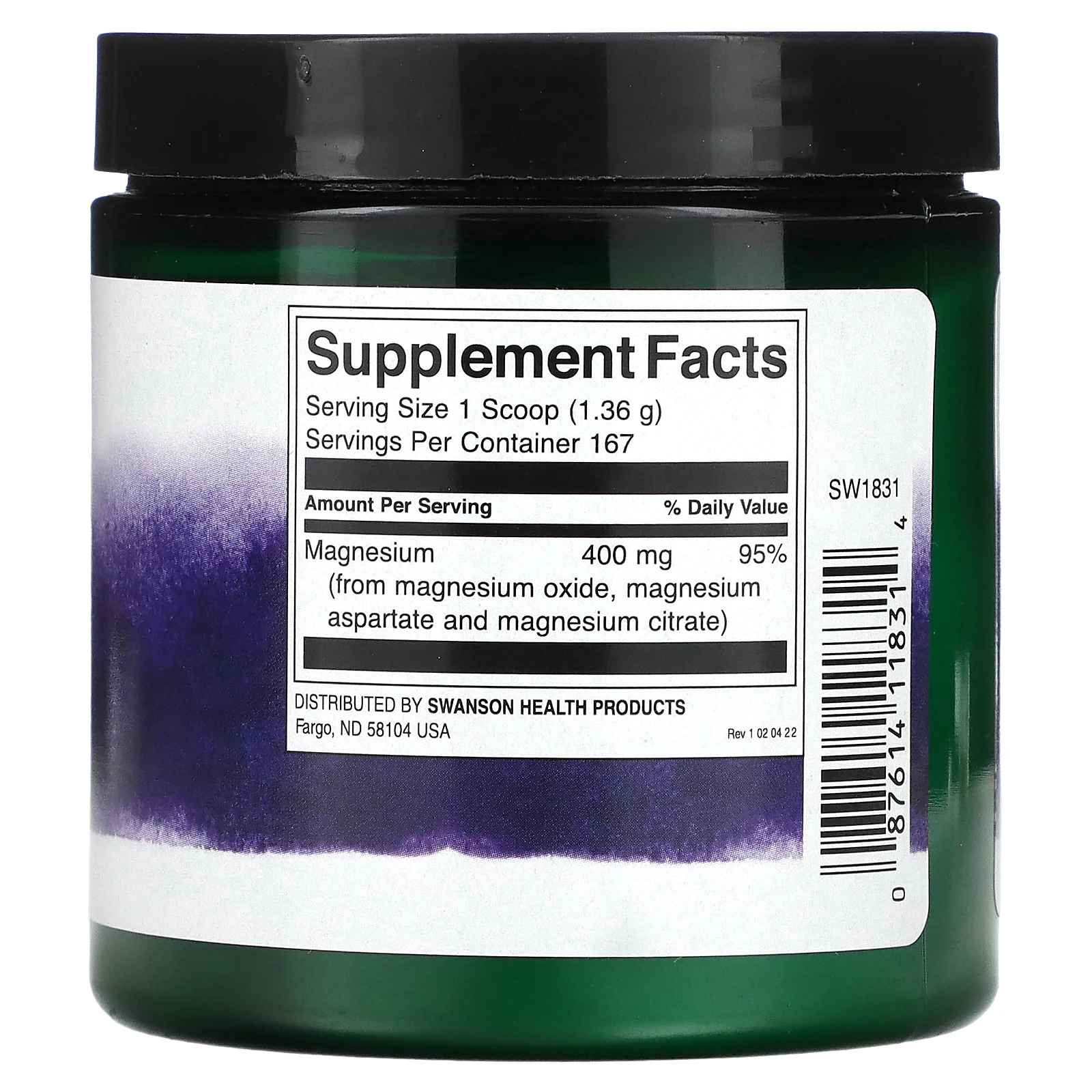 Swanson, Тройной комплекс магния в порошке, 400 мг, 227 г (8 унций)