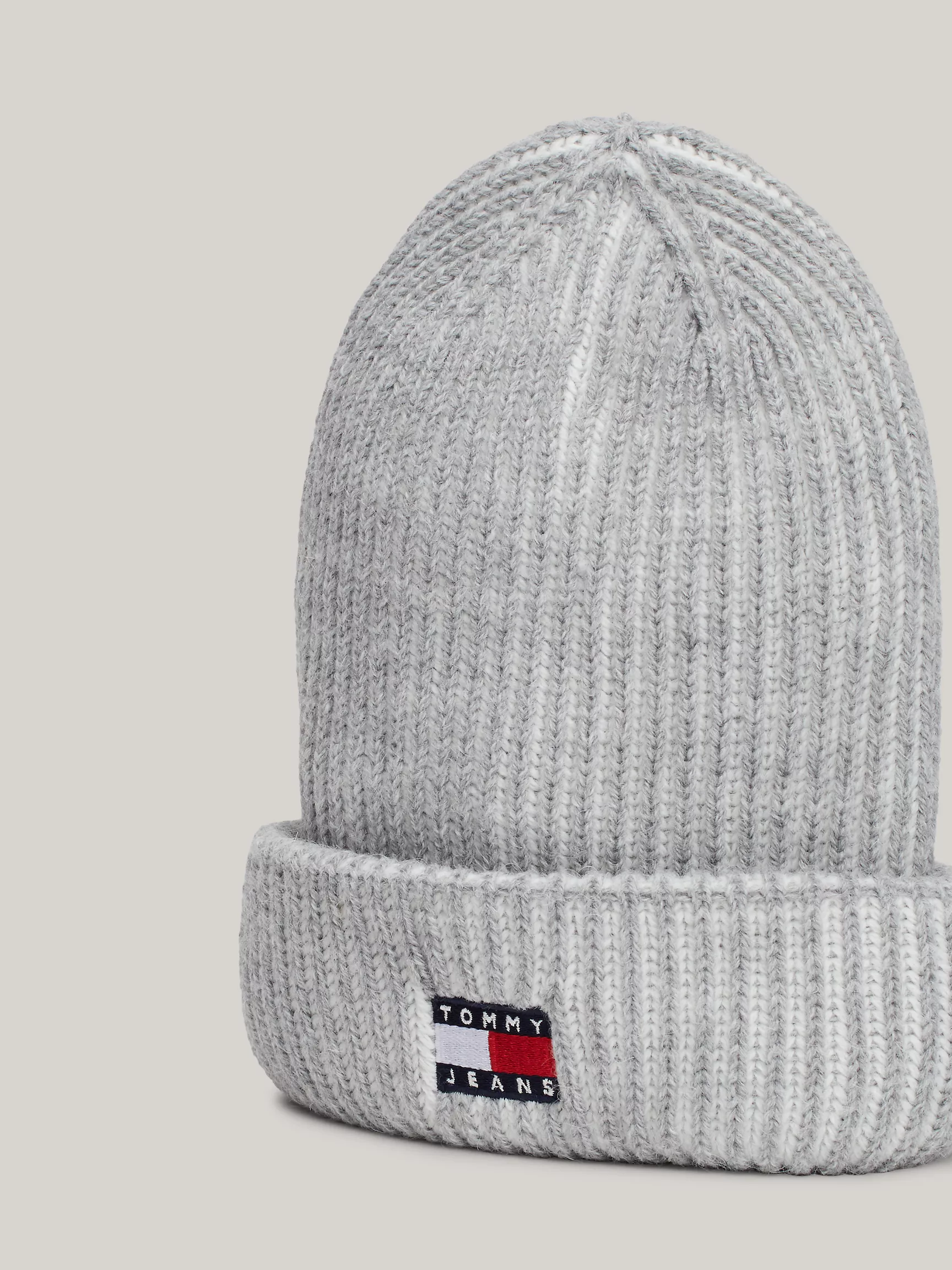 Женская шляпа Tommy Hilfiger, Вязаная шапка в рубчик с нашивкой TJ