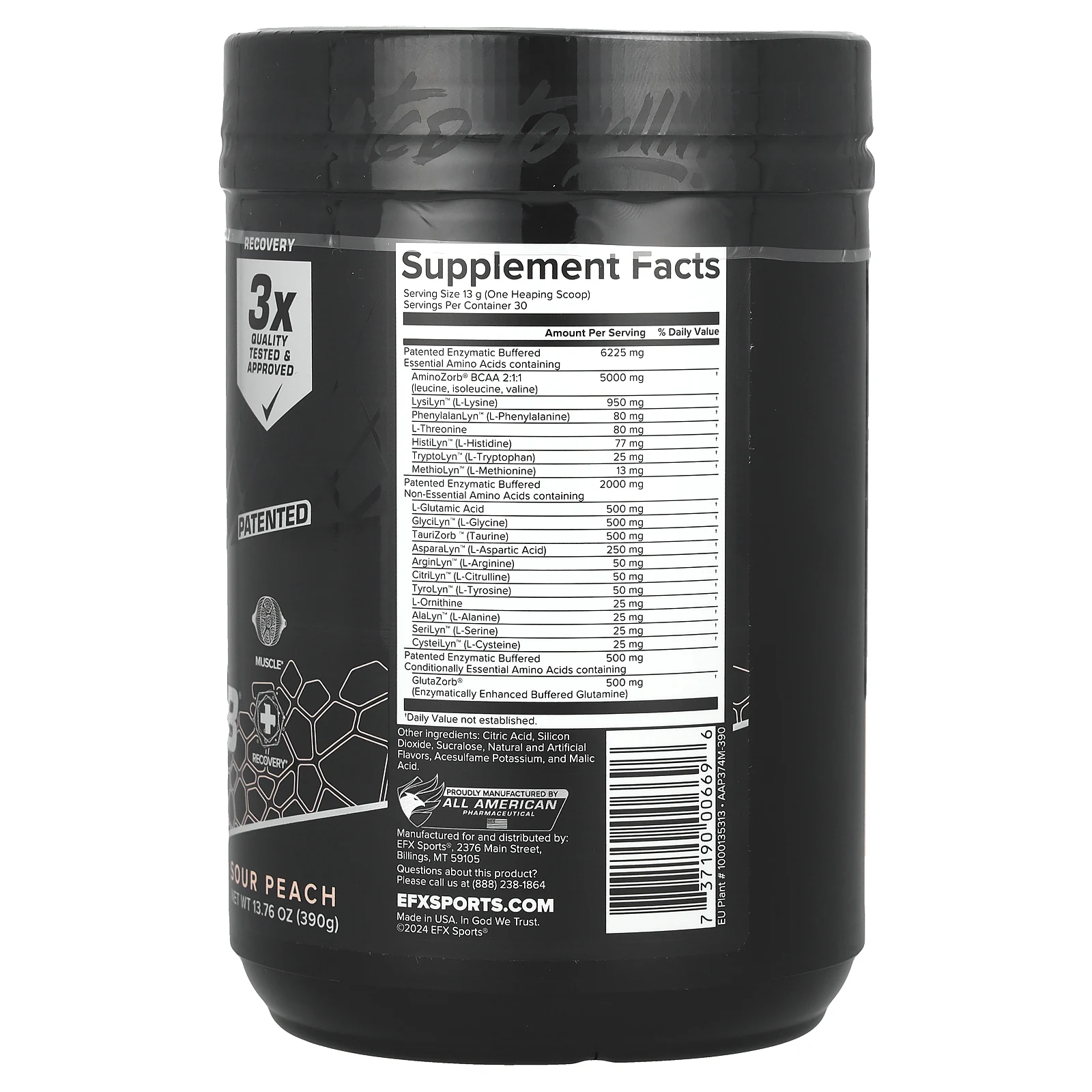 EFX Sports, AminoZorb® Elite 21, персиковый, 390 г (13,76 унции)