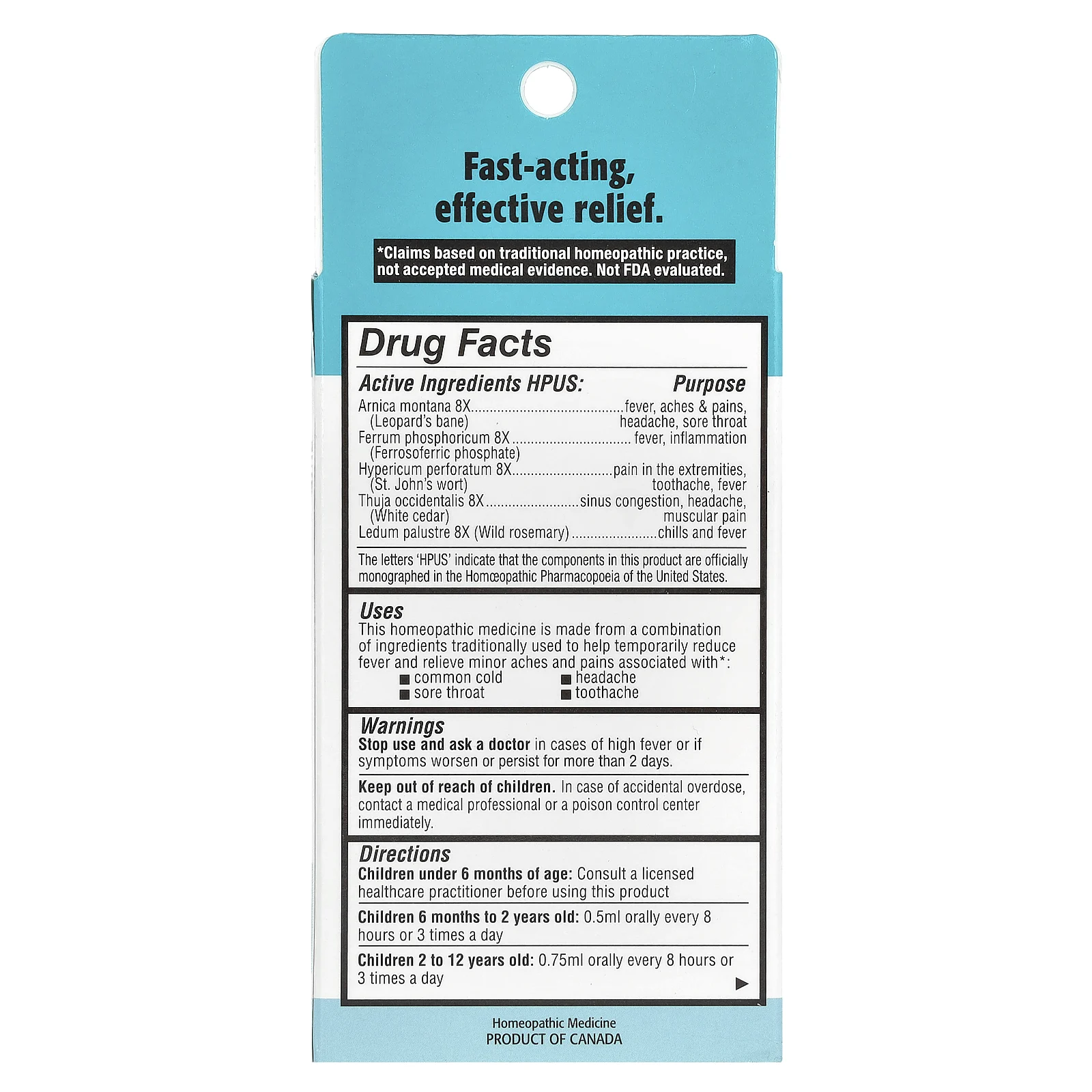 Homeolab USA, Kids Relief, жидкость для перорального применения от боли и лихорадки, для детей 0–12 лет, со вкусом вишни, 25 мл (0,85 жидк. Унции)