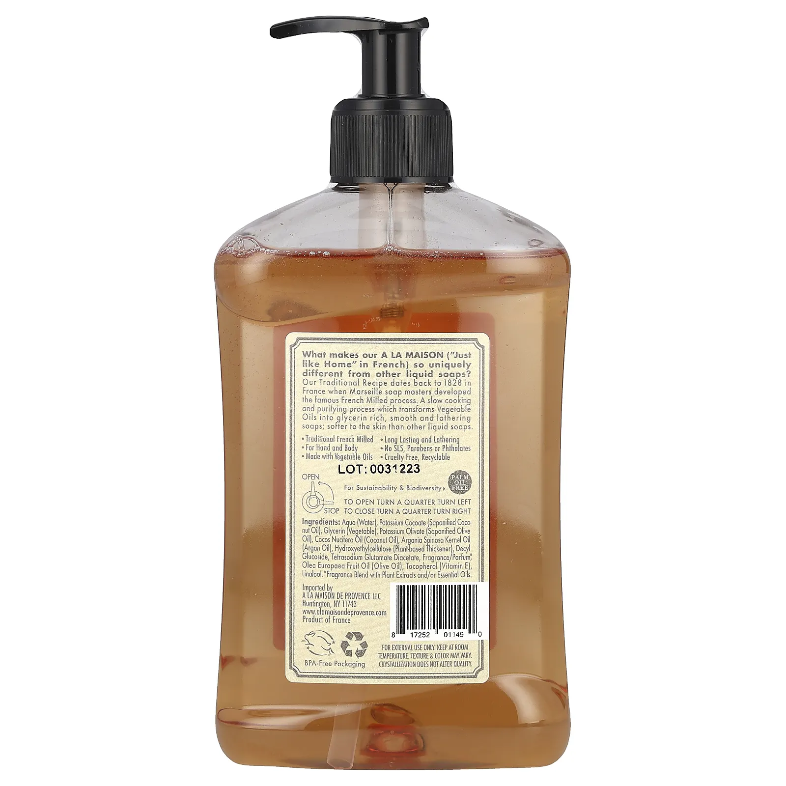 A La Maison de Provence, жидкое мыло для рук и тела, плюмерия, 500 мл (16,9 жидк. унций)