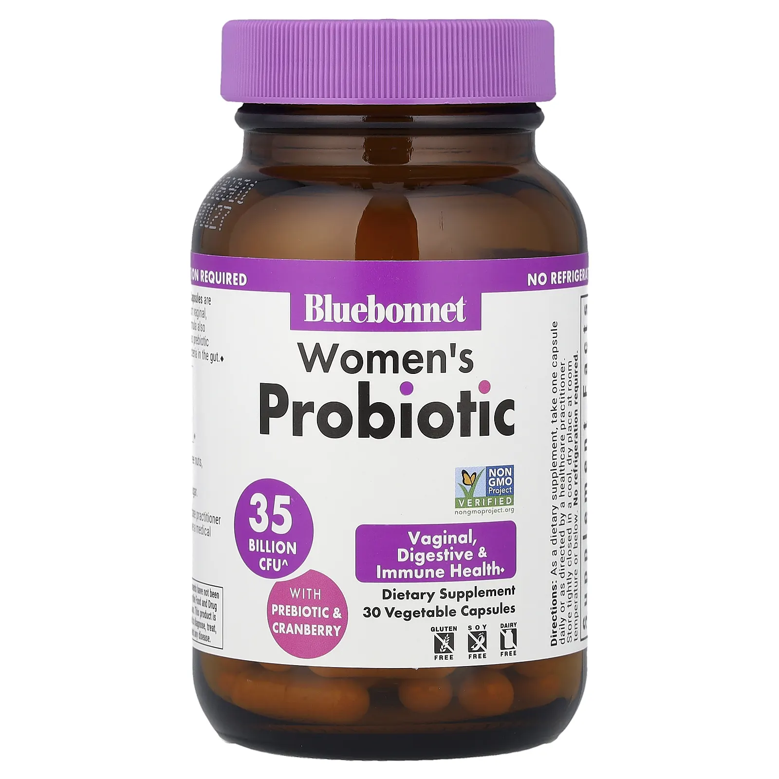 Bluebonnet Nutrition, пробиотик для женщин, 30 растительных капсул