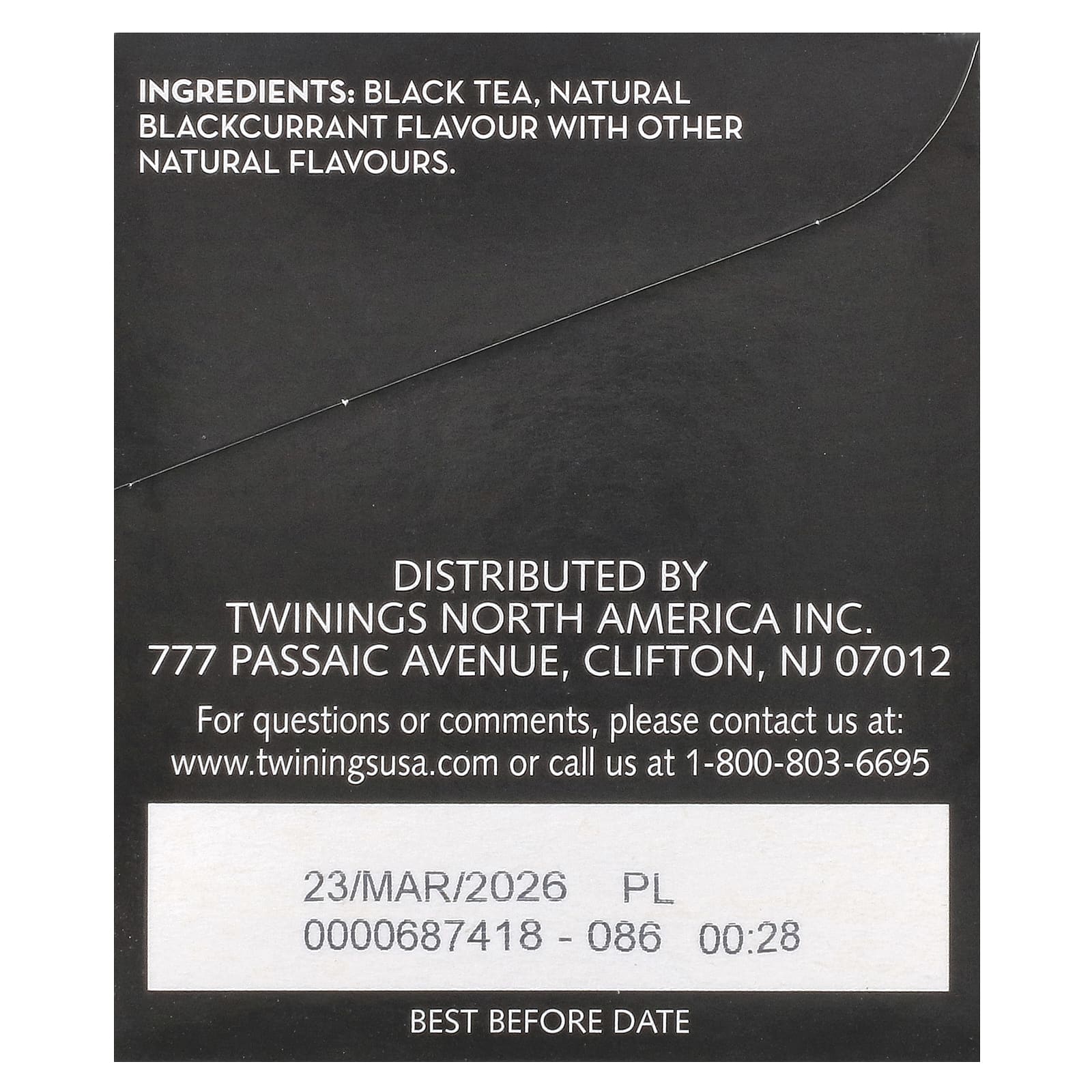 Twinings, черный чай премиальной качества, черная смородина, 20 чайных пакетиков, 40 г (1,41 унции)