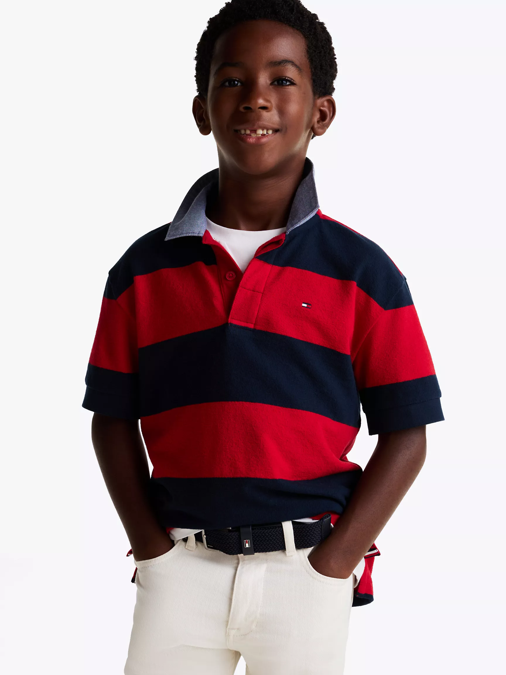Рубашка-поло для мальчиков Tommy Hilfiger, Детское поло в регбийскую полоску