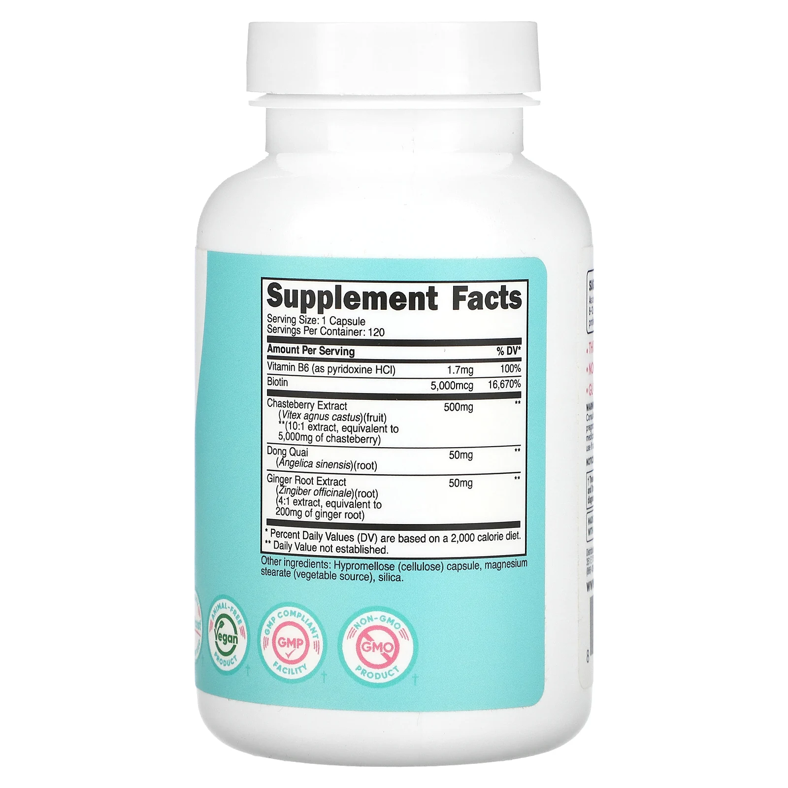 Nutricost, для женщин, витекс с дудником китайским и корнем имбиря, 5000 мг, 120 капсул