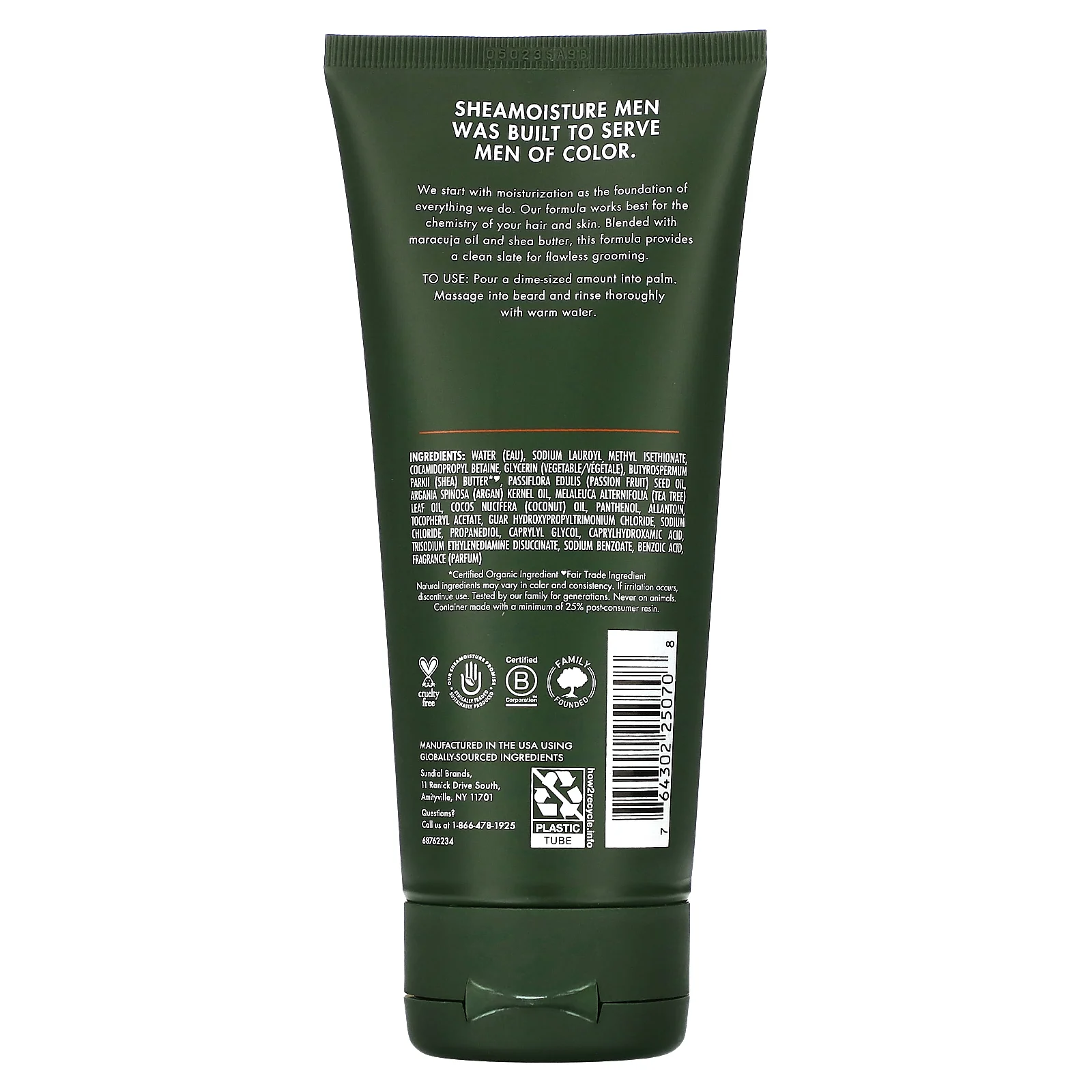 SheaMoisture, Для мужчин, средство для мытья бороды, масло маракуйи и масло ши, 177 мл (6 жидк. Унций)