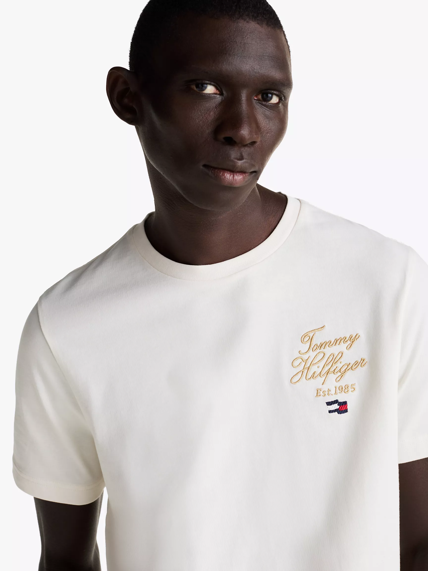 Мужская футболка Tommy Hilfiger, Футболка с вышитым логотипом Hilfiger в виде надписи