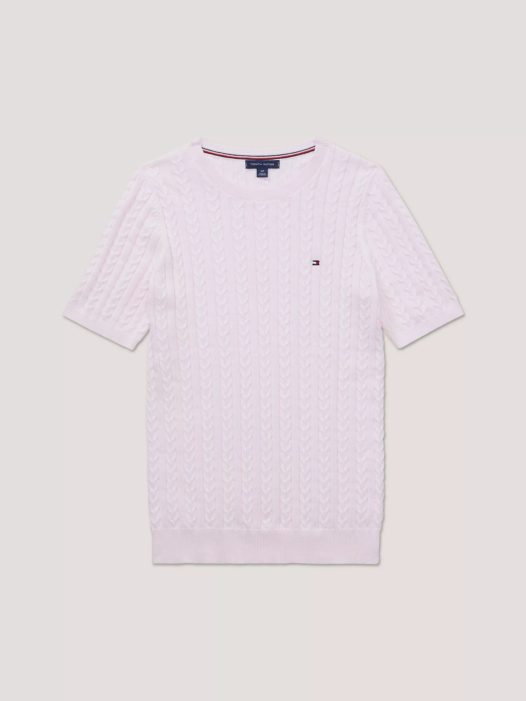 Женский свитер Tommy Hilfiger, Свитер с коротким рукавом и узором "косы"