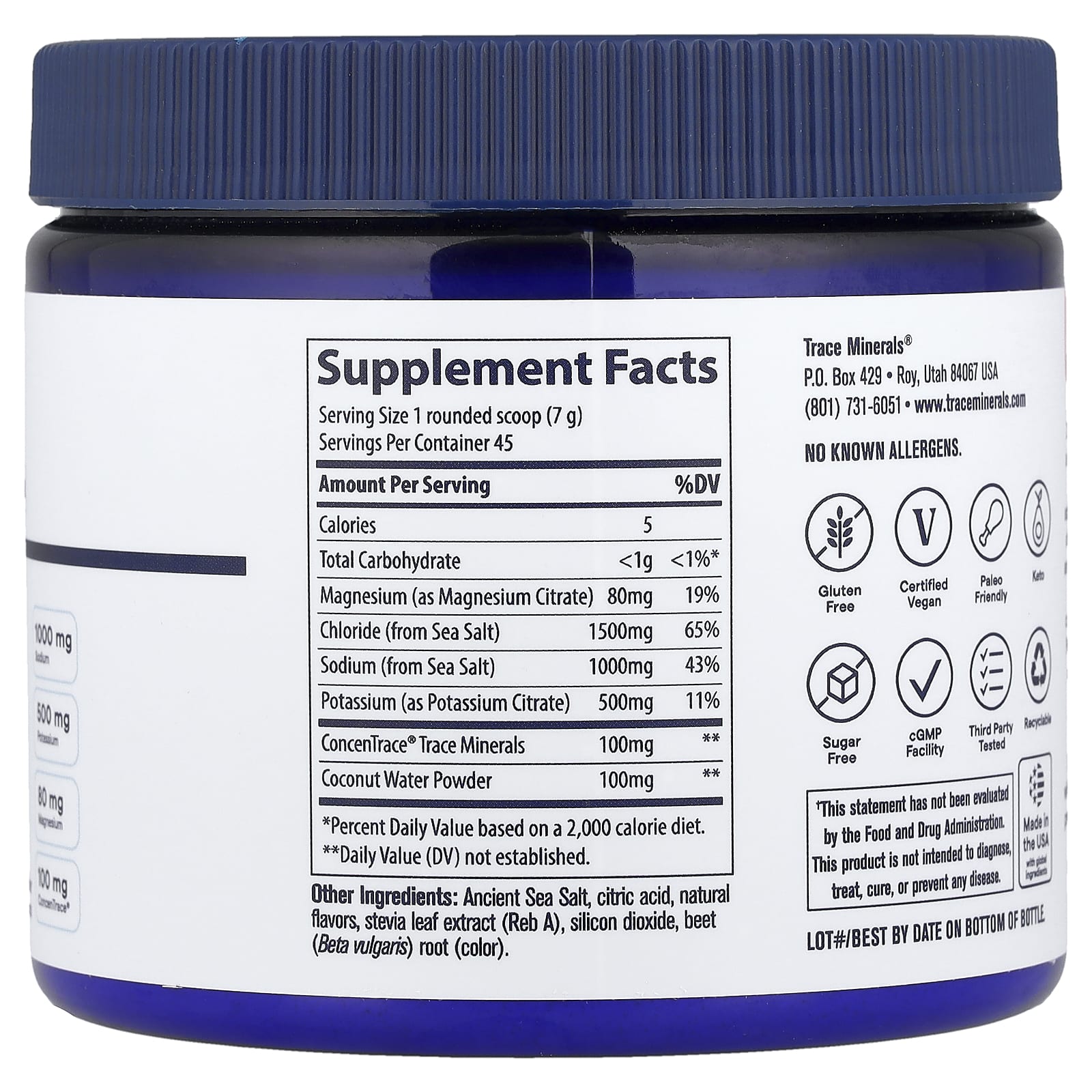 Trace, ZEROLyte Powder, лимонад с солеными ягодами, 315 г (11,1 унции)