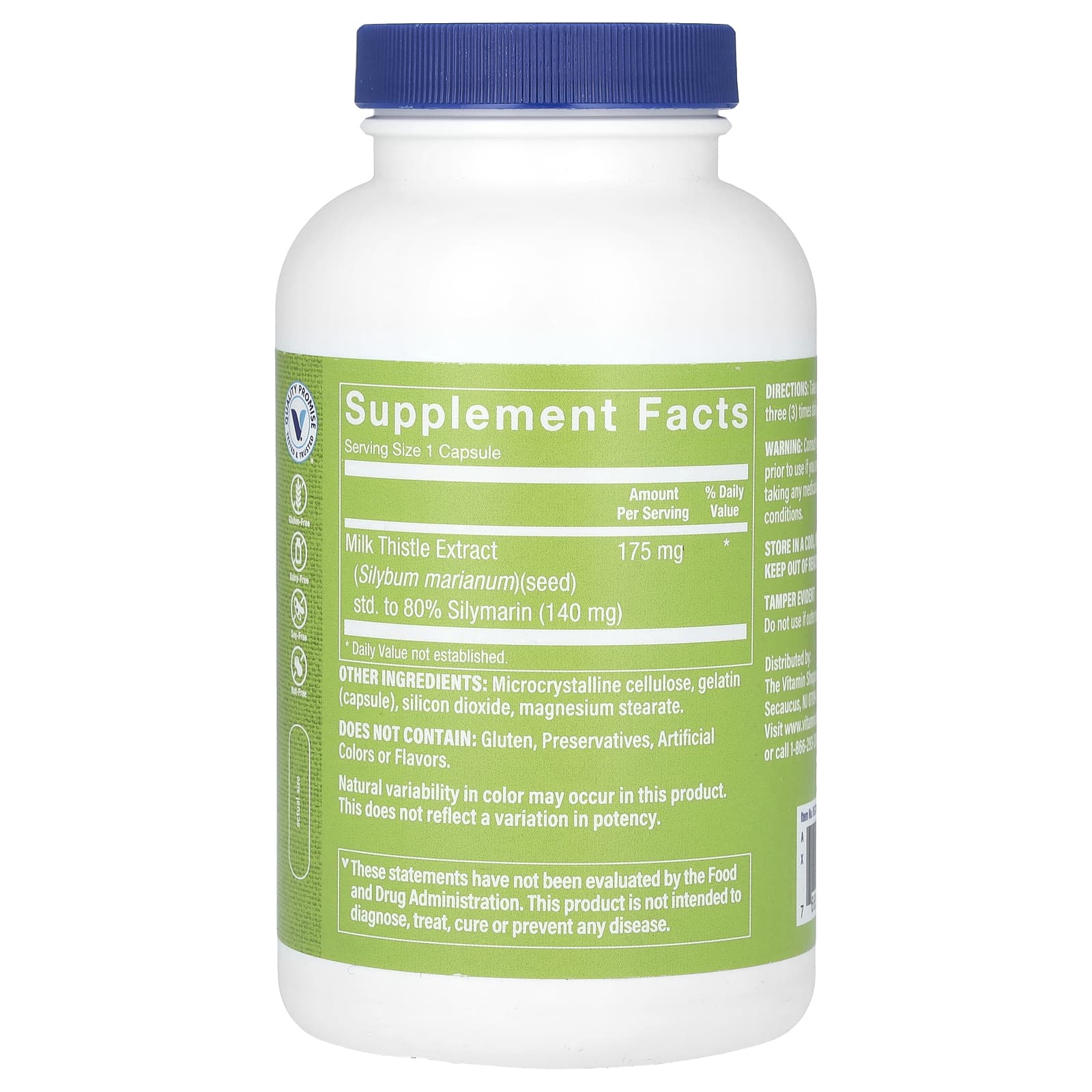 The Vitamin Shoppe, экстракт расторопши, 175 мг, 300 капсул