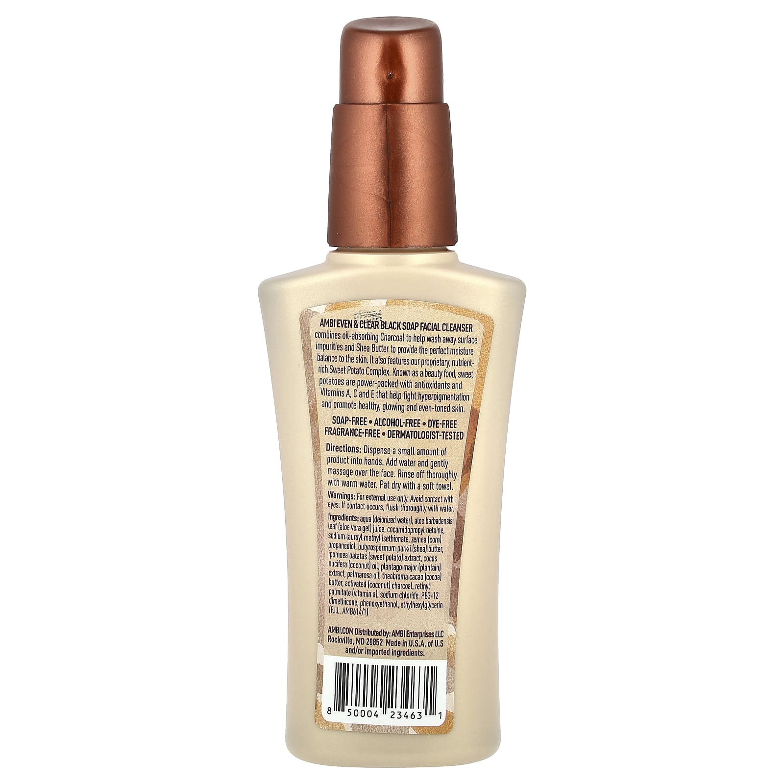 AMBI, Even & Clear®, очищающее средство для лица с черным мылом, без отдушек, 103 мл (3,5 жидк. Унции)