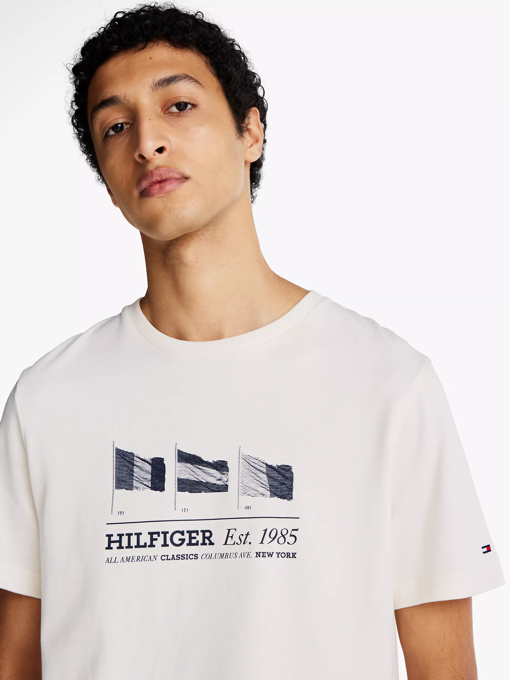Мужская футболка Tommy Hilfiger, Футболка с вышитыми флагами Hilfiger