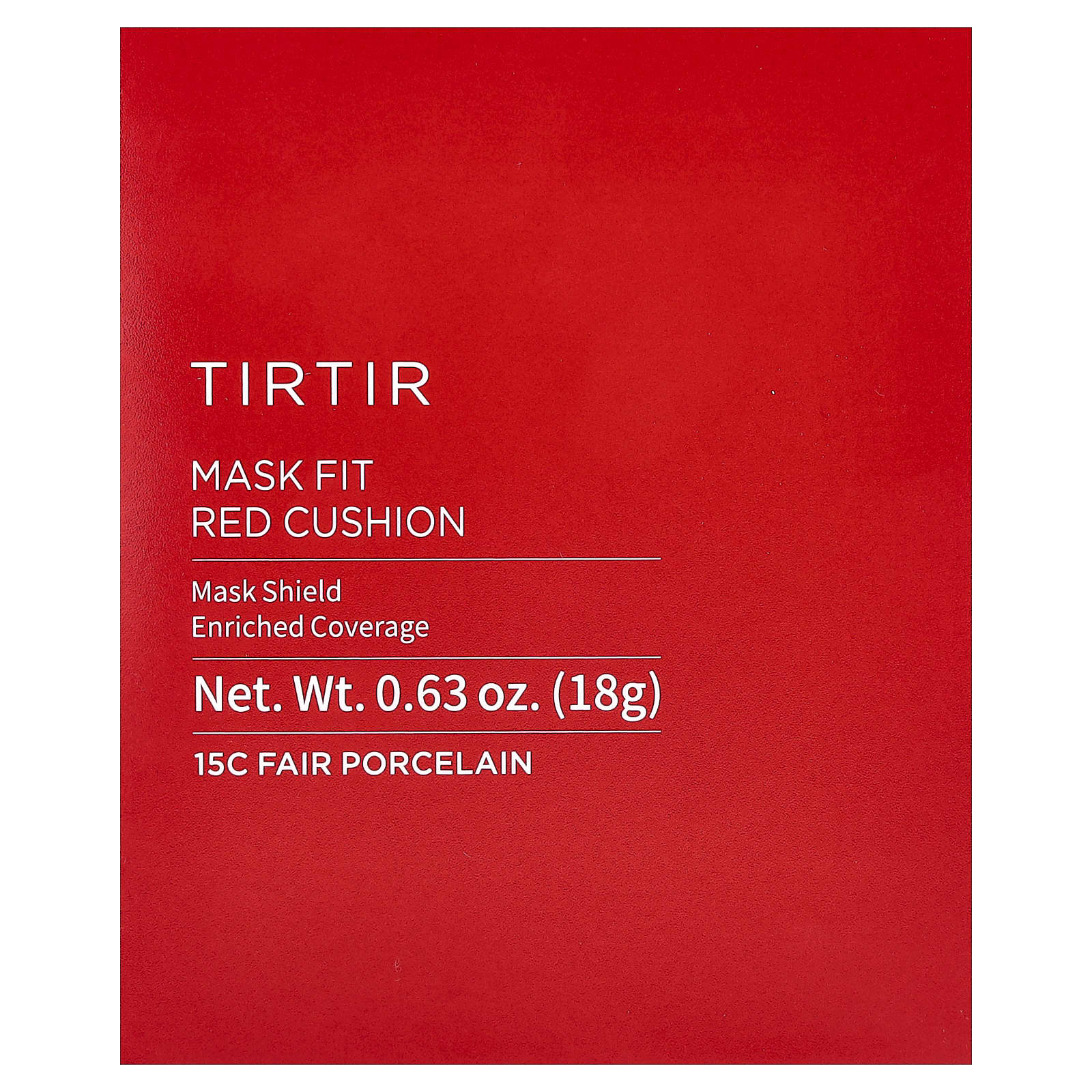 TIRTIR, Mask Fit Red Cushion, кушон, тон 15C фарфоровый, 18 г (0,63 унции)