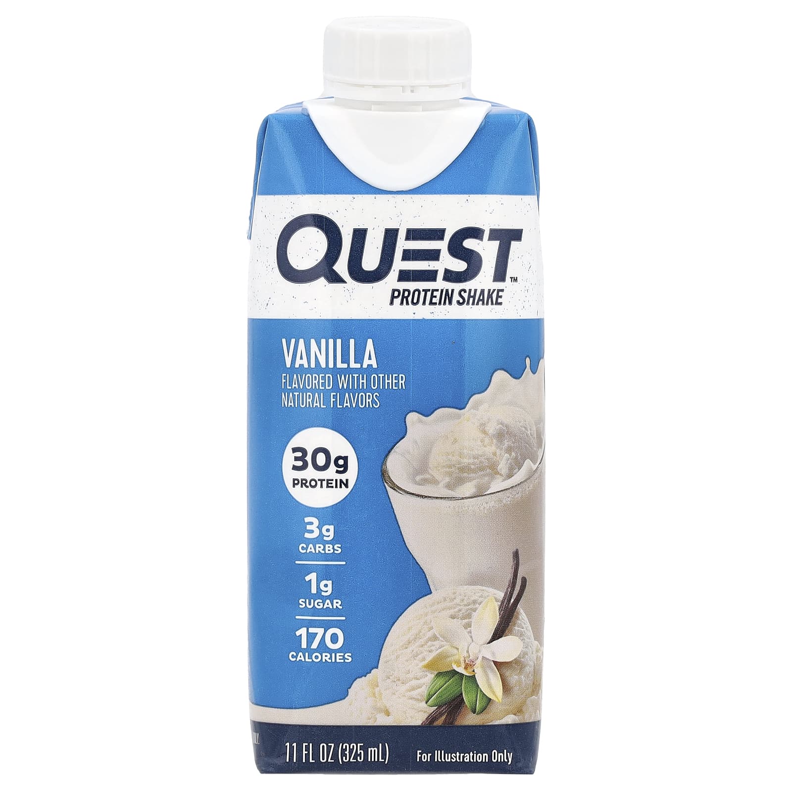 Quest Nutrition, Протеиновый коктейль, ваниль, 4 коктейля, 325 мл (11 жидк. Унций)