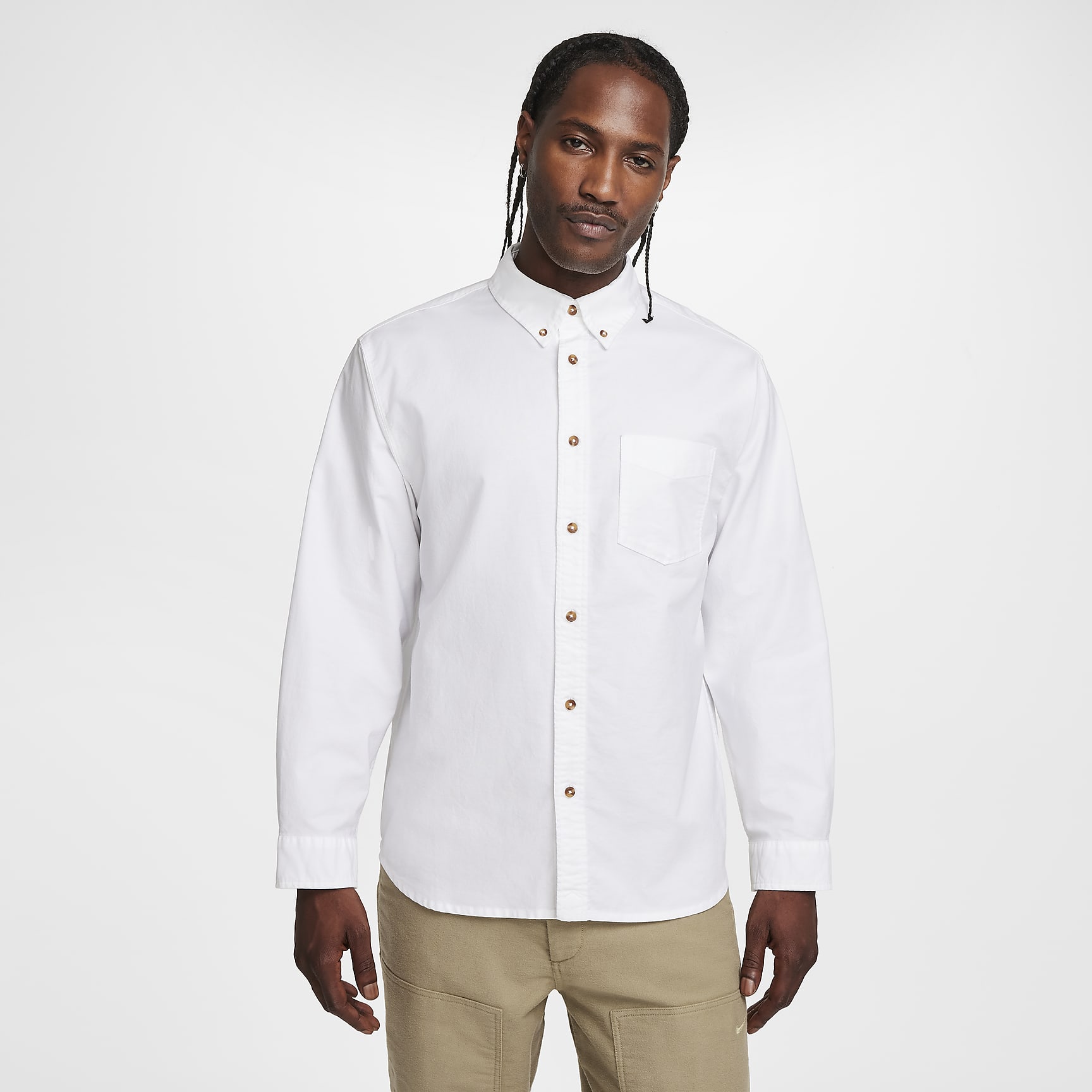 Nike Life Men's Long-Sleeve Oxford Button-Down Shirt