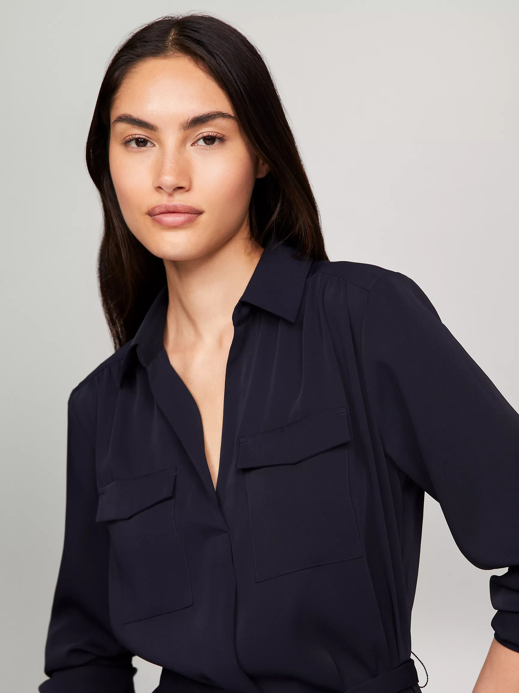 Женское платье Tommy Hilfiger, Платье-рубашка с длинными рукавами в стиле utility