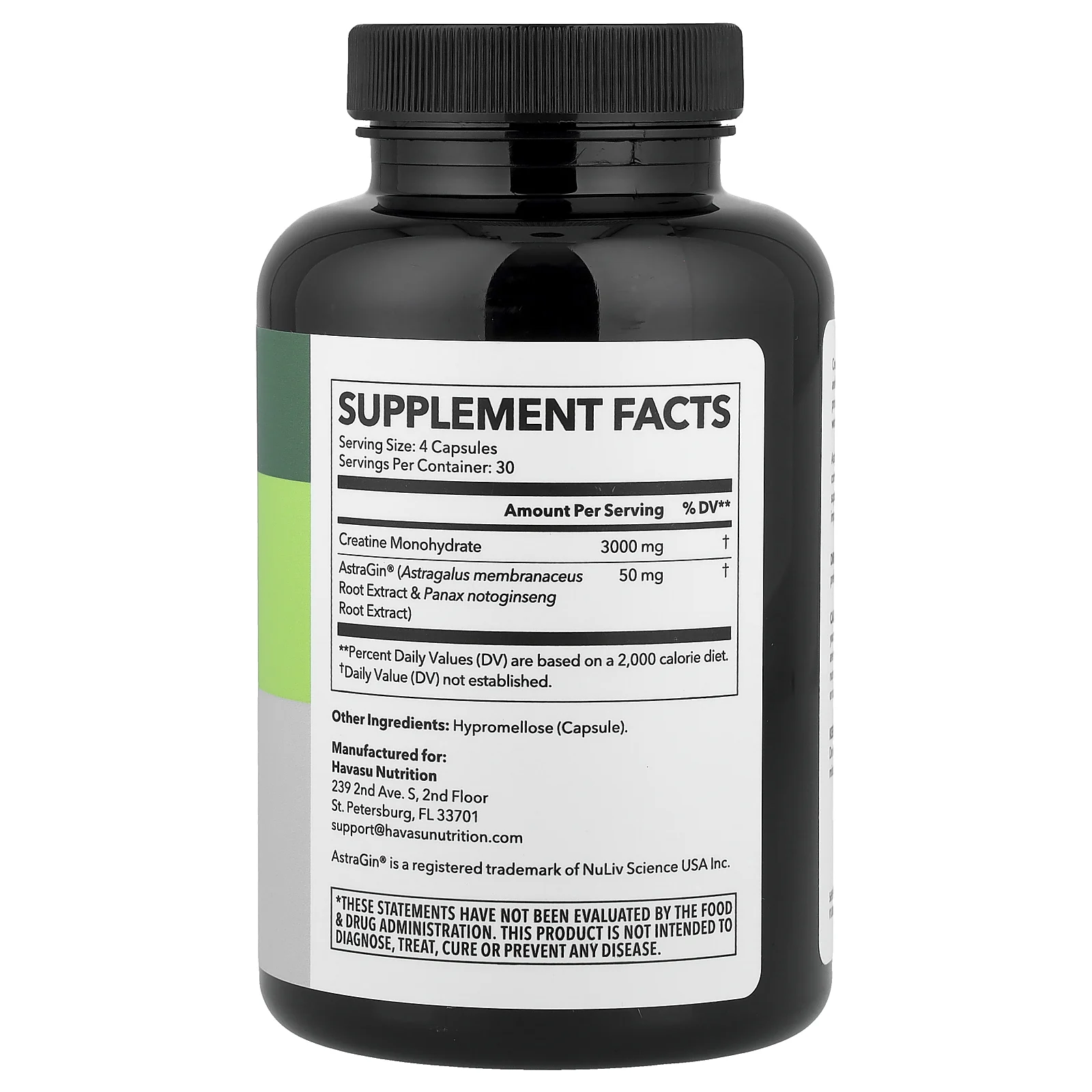 Havasu Nutrition, моногидрат креатина и Astragin®, 120 капсул