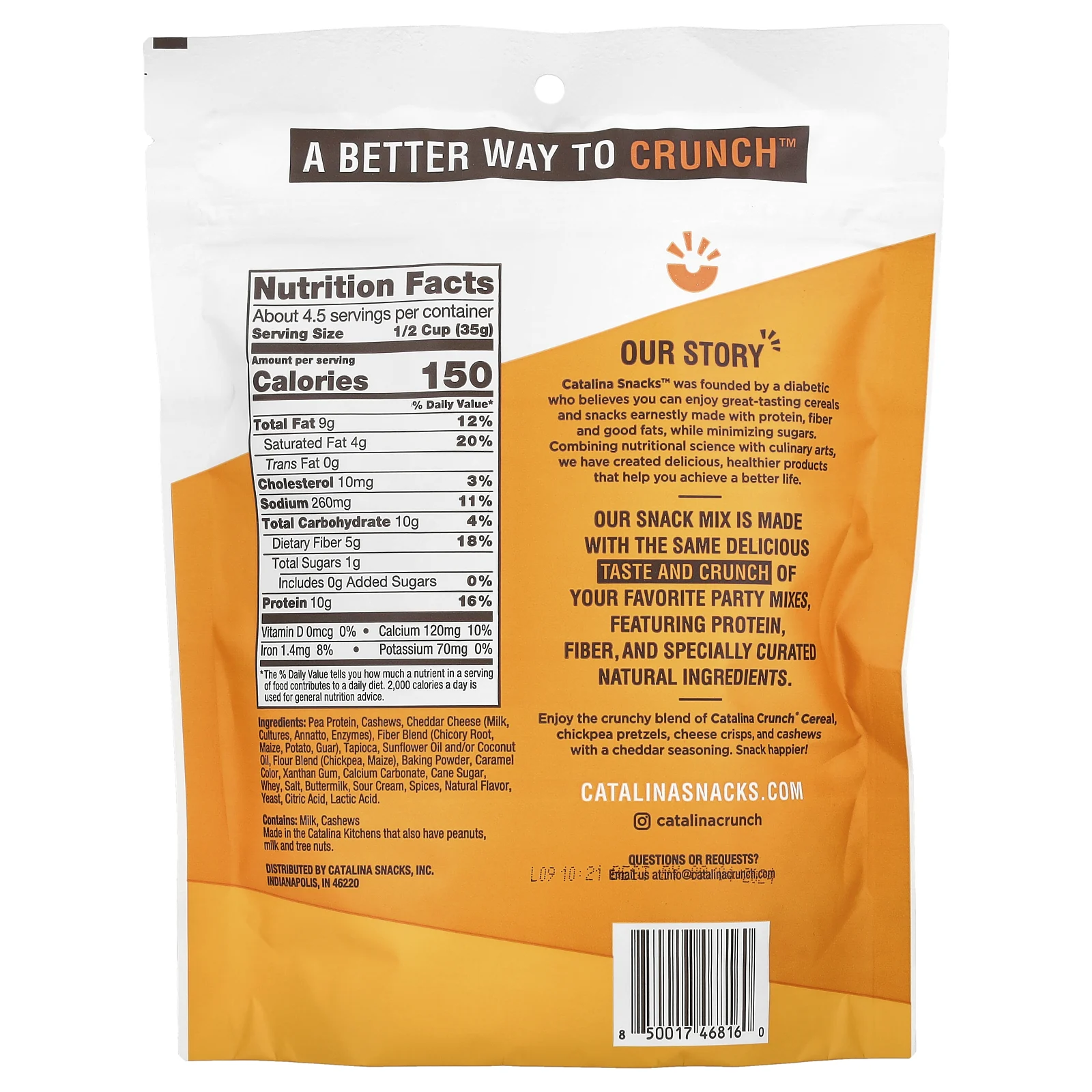 Catalina Crunch, смесь для кранчей, со вкусом чеддера, 148 г (5,25 унции)