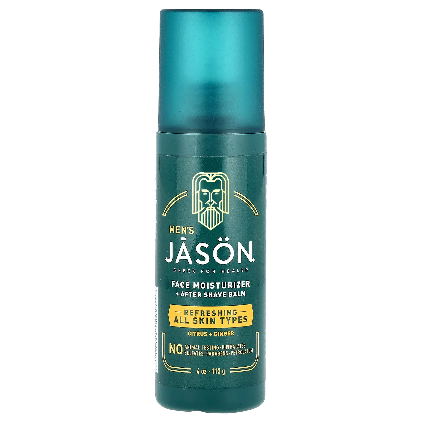 Jason Natural, Для мужчин, увлажняющее средство для лица + бальзам после бритья, цитрус + имбирь, 113 г (4 унции)
