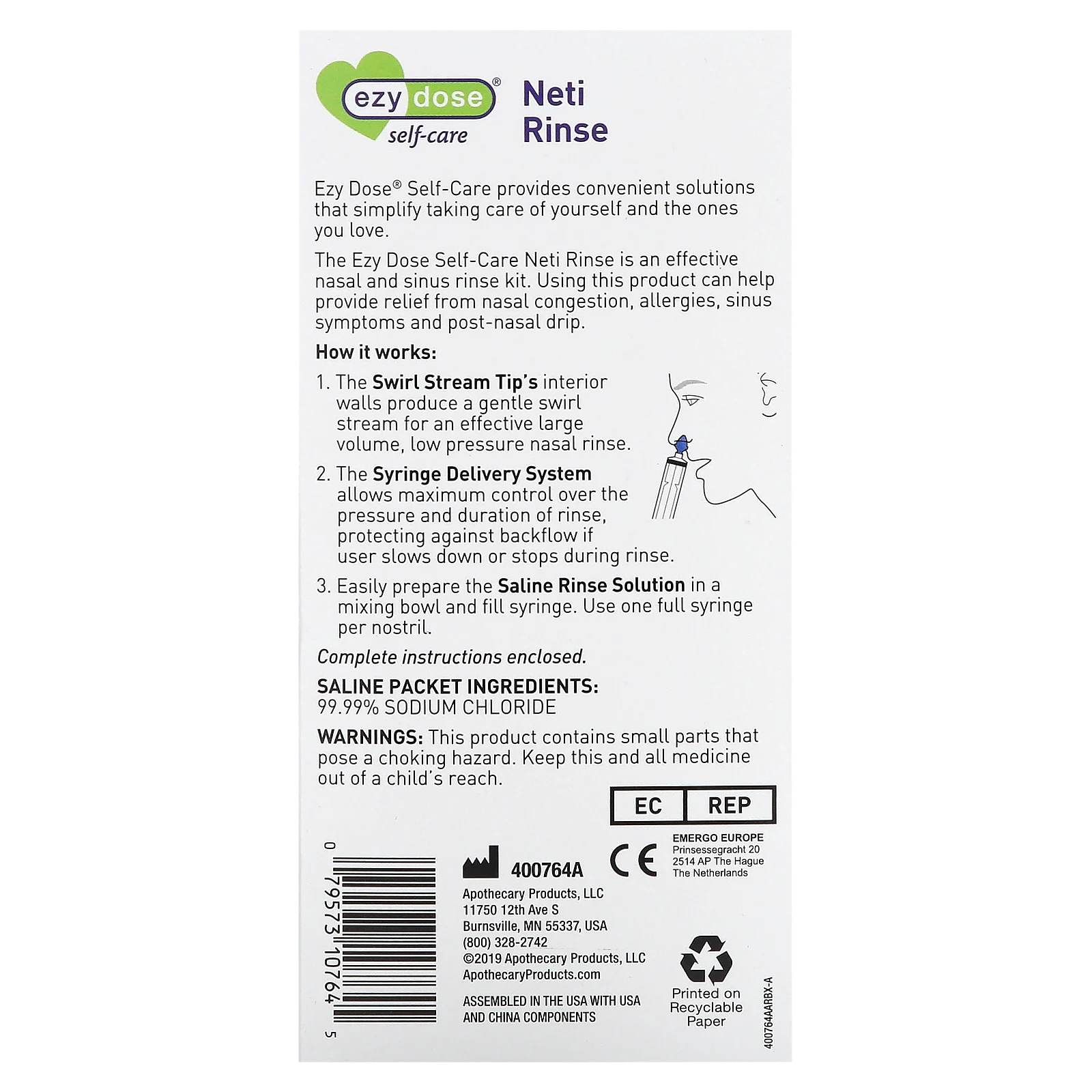 Ezy Dose, Черноголовка, нети, набор для промывания носа и пазух, набор из 52 предметов