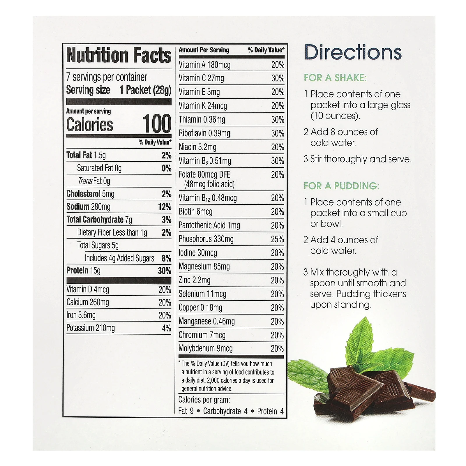 WonderSlim, Meal Shake, Meal Shake, крем Cocomint, 7 пакетиков по 28 г