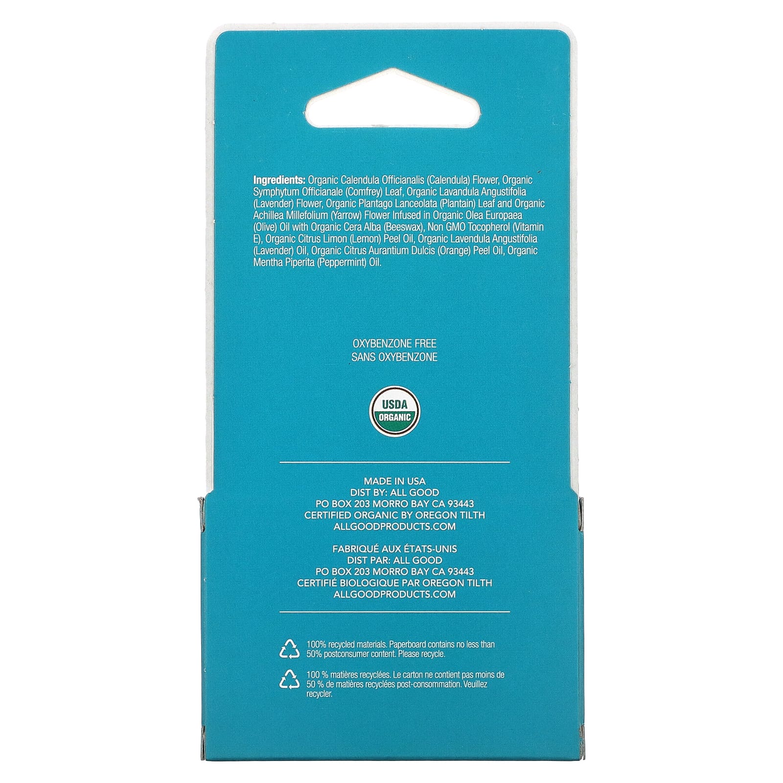 All Good Products, Органический бальзам для губ, оригинальный, 3 шт. В упаковке, по 4,2 г (0,15 унции)