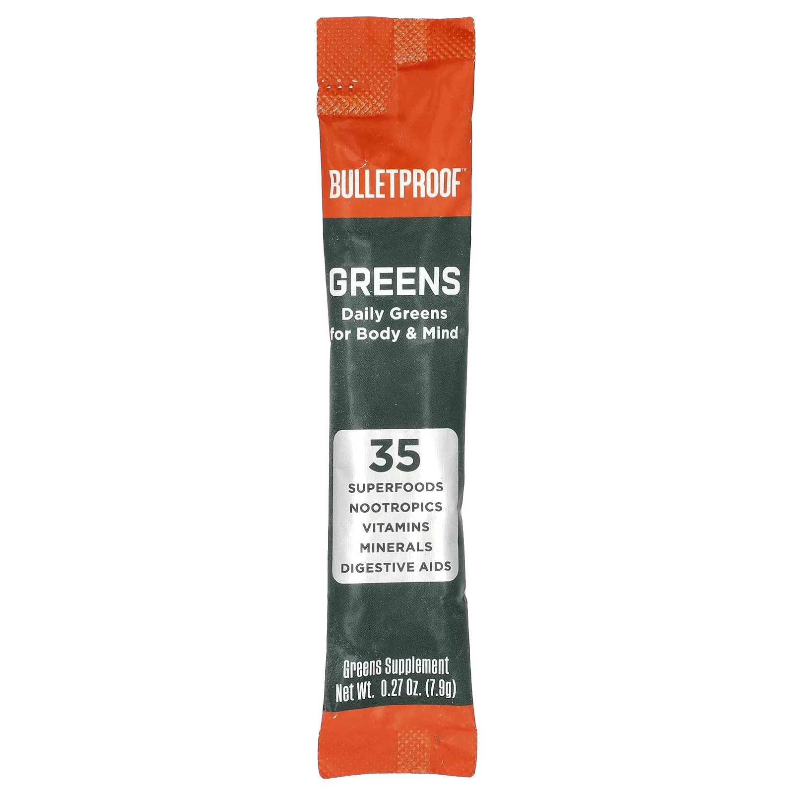 BulletProof, Зелень, 15 пакетиков по 7,9 г (0,28 унции)