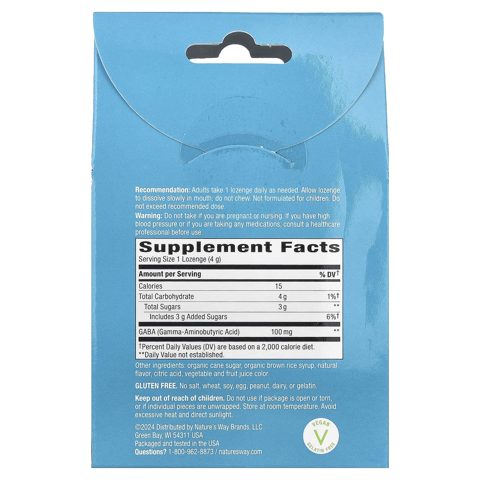 Nature's Way, Леденцы Calm Drops, малина, 24 пастилки