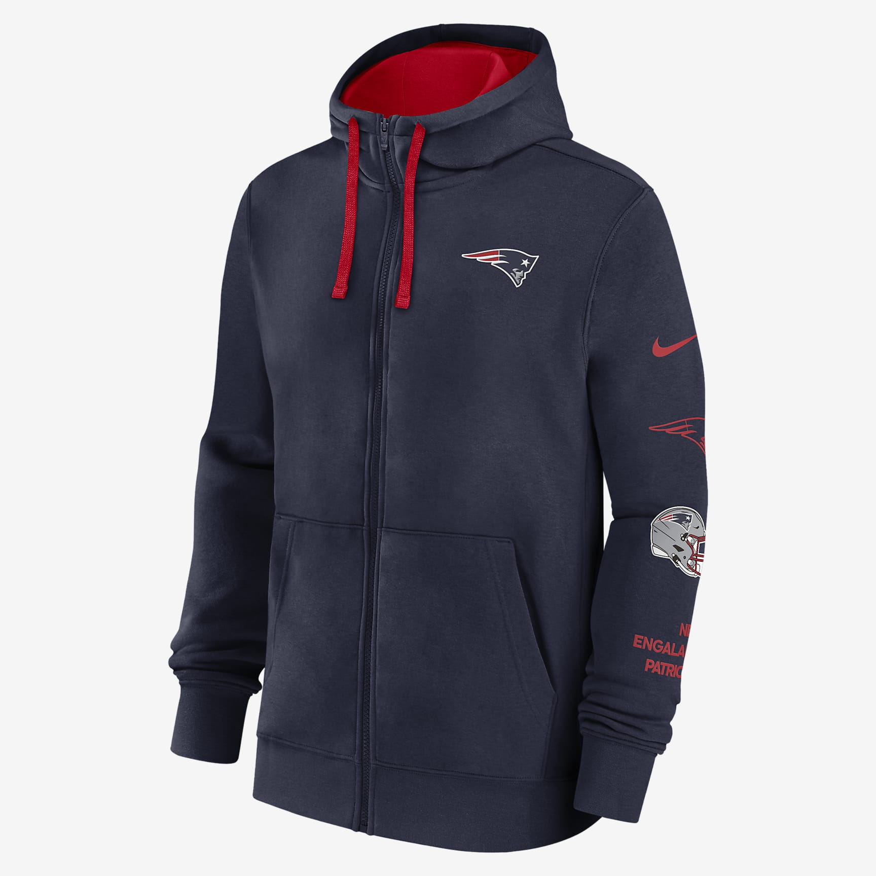 New England Patriots Club Men's Nike NFL Full-Zip Hoodie