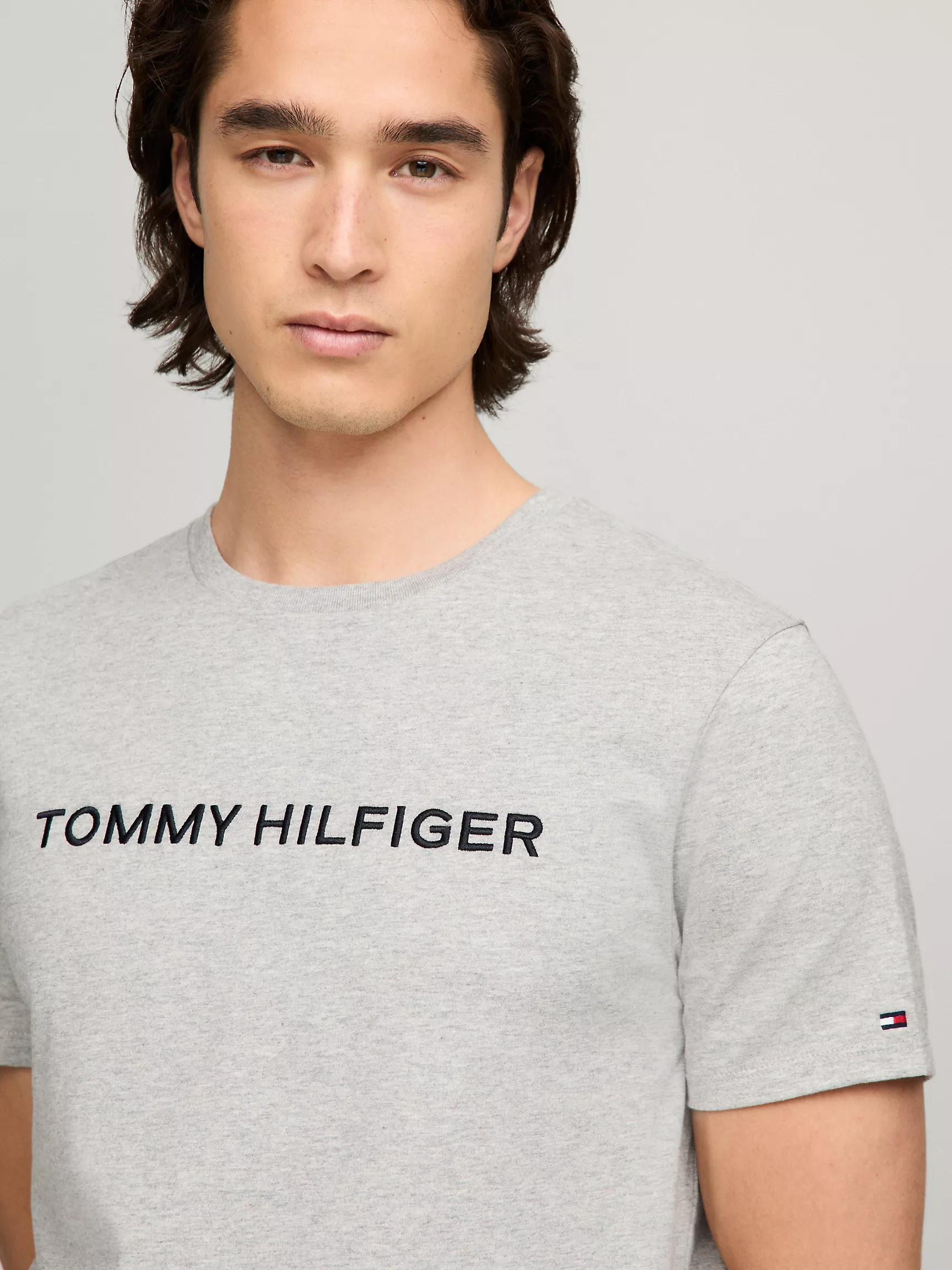 Мужская футболка Tommy Hilfiger, Футболка с вышитым логотипом Hilfiger Icon
