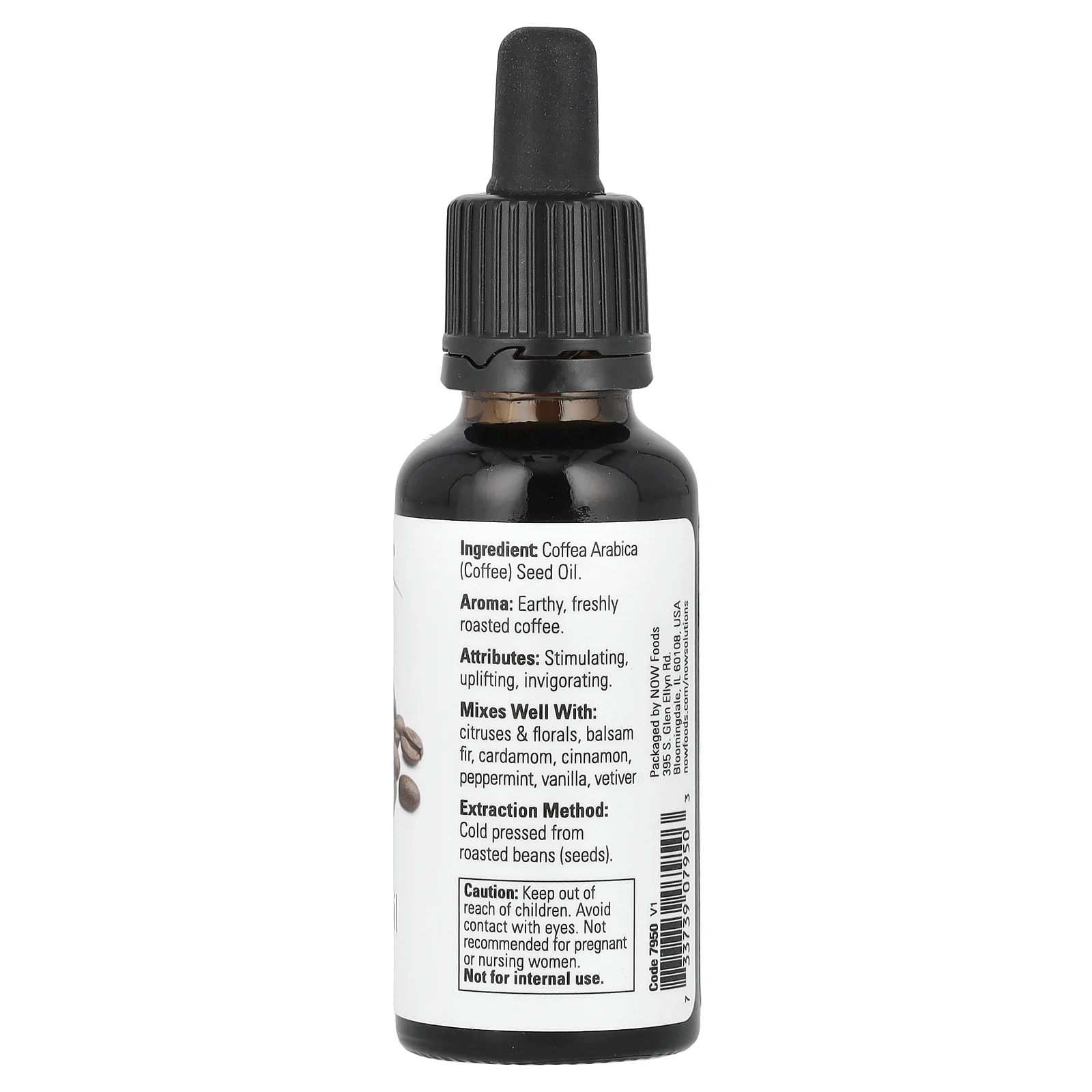 NOW Foods, Solutions, кофейное масло, 30 мл (1 жидк. Унция)