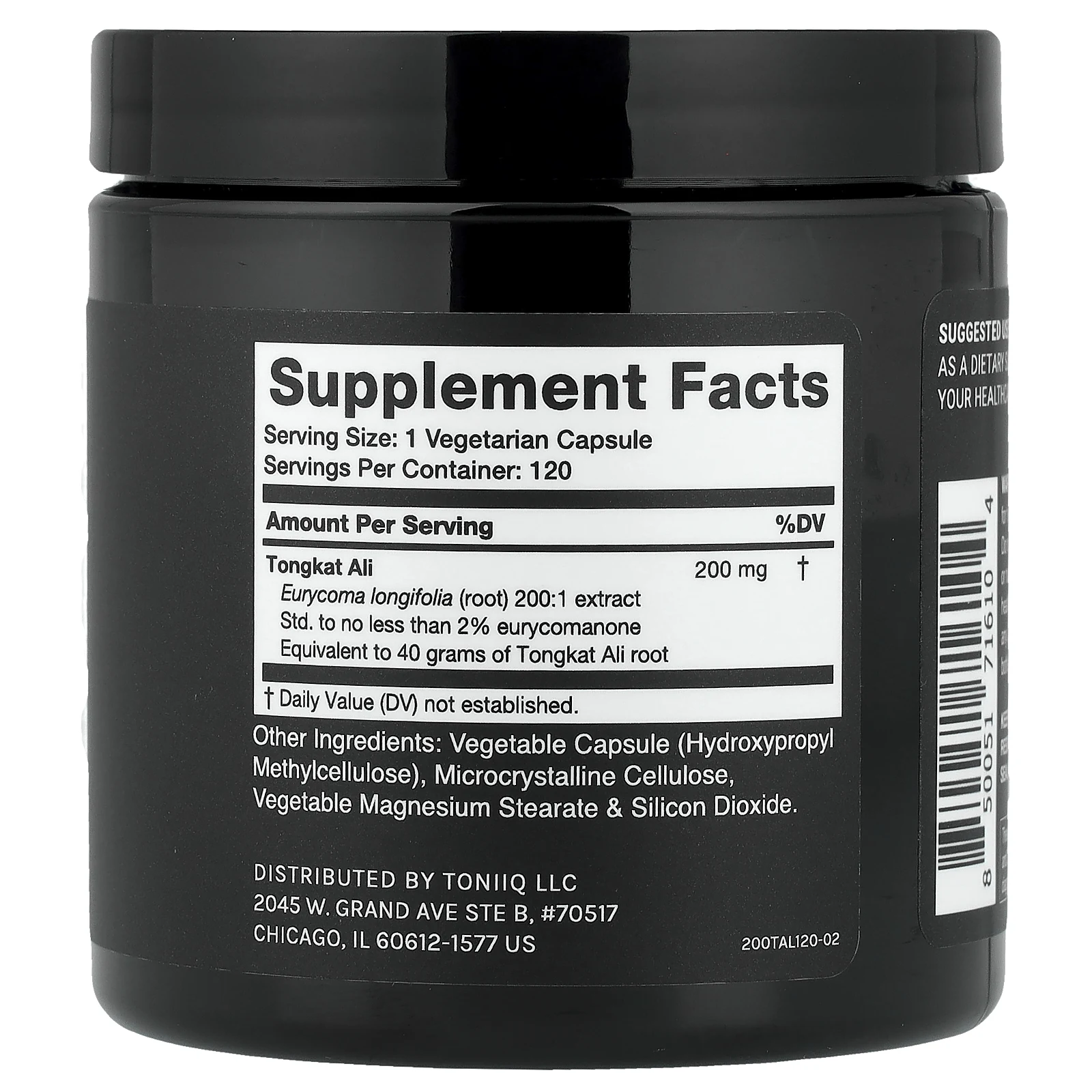 Toniiq, эврикома длиннолистная, 120 капсул (200 мг в 1 капсуле)